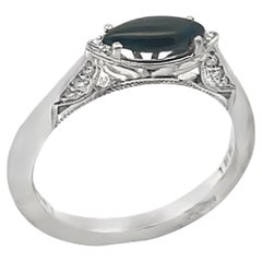 Simply Tacori 2654 East West Marquise Shaped Black Onyx Ring in 18K White Gold