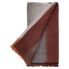Simply Taupe Merino Modern Artisanal Throw Handwoven in Earthy Warm Ombre Hues