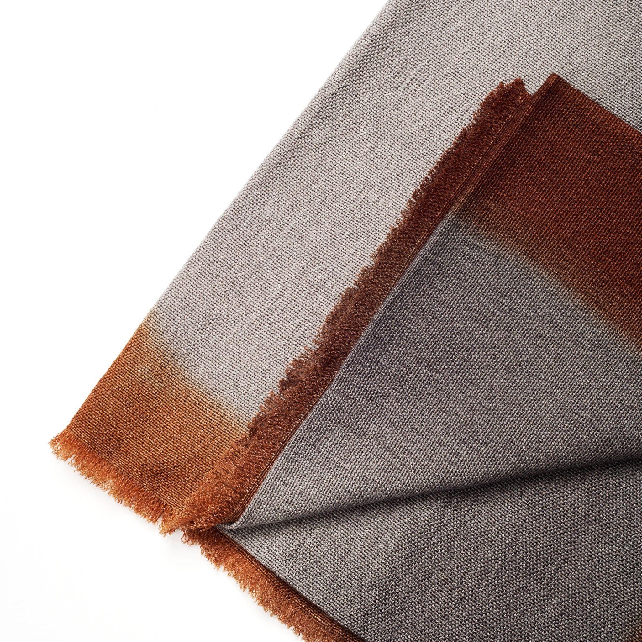 Modern Simply Taupe Merino Throw Handwoven in Hand-spun Merino Using Warm Ombre Hues For Sale
