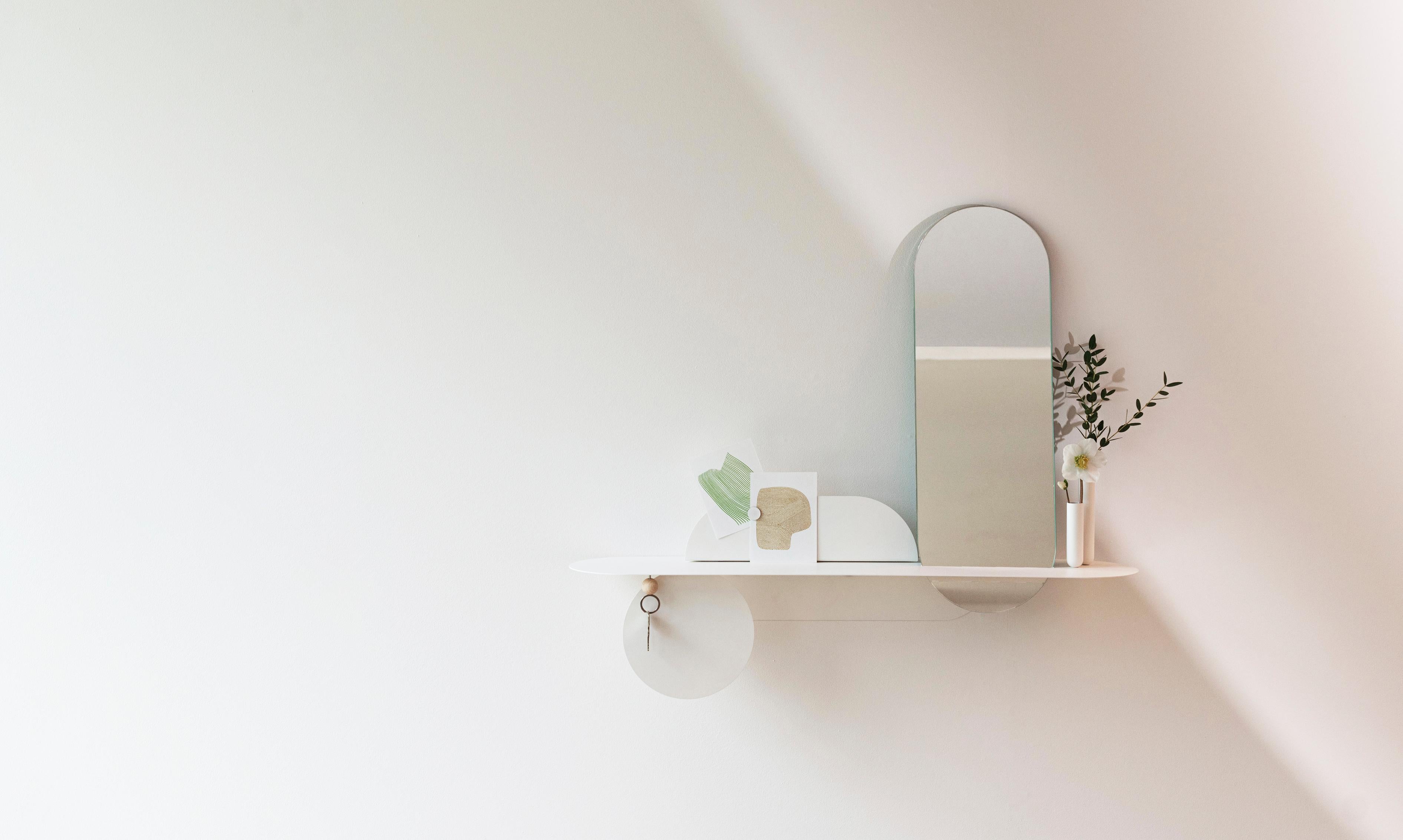 Other Simply White Shelf With Mirror by Mademoiselle Jo For Sale