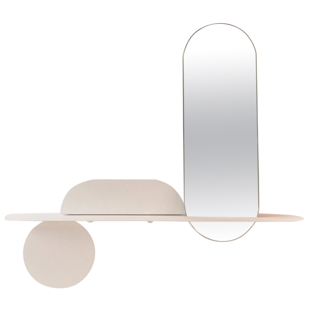 Étagère simplement blanche avec miroir de Mademoiselle Jo en vente