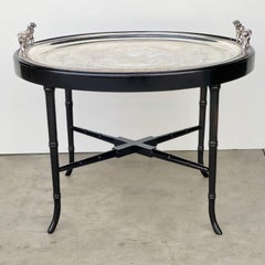 Simpson Hall Miller Oval Silver Plate Tray Table