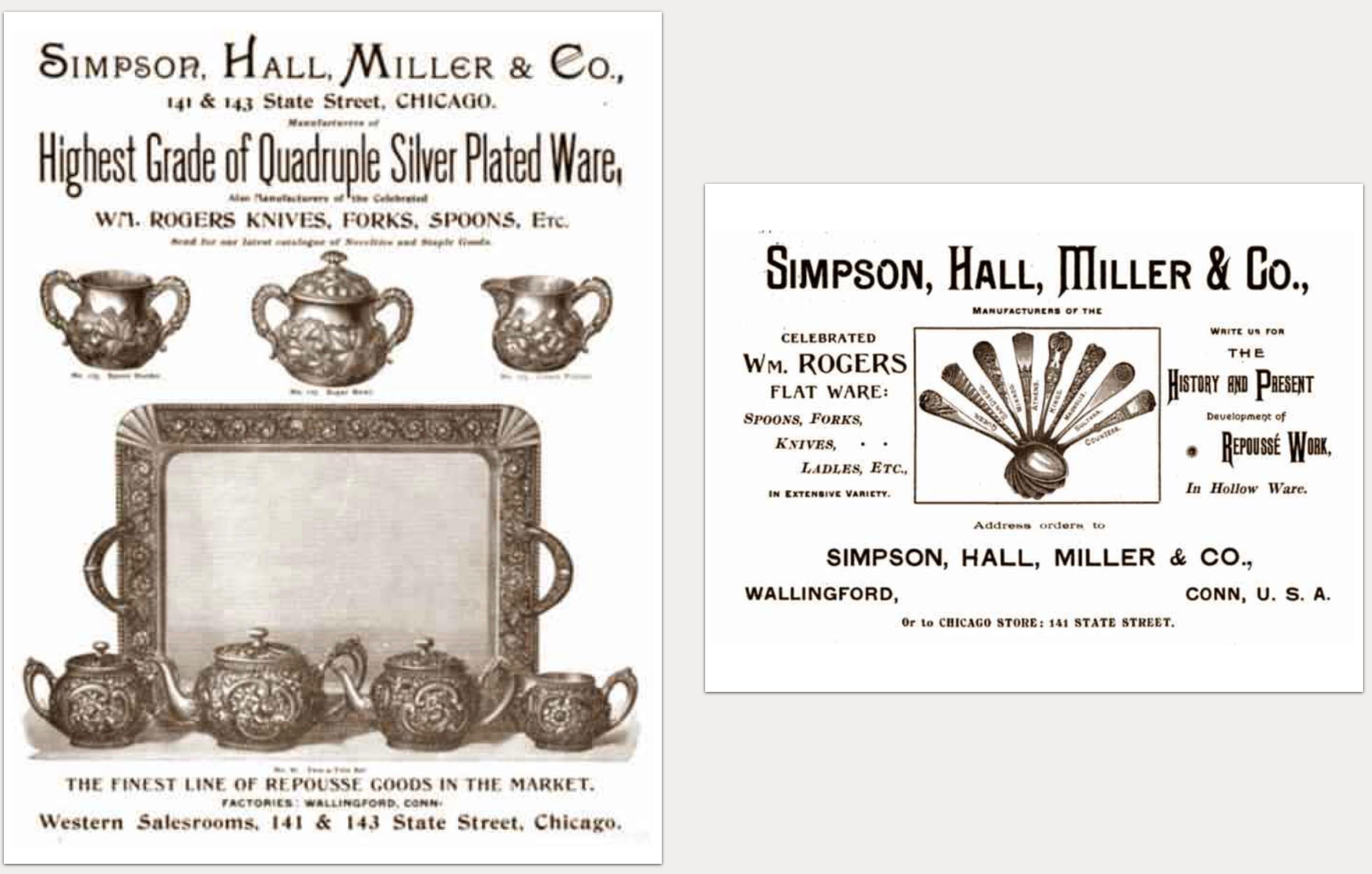 Simpson Hall Miller: ovaler versilberter Tabletttisch im Angebot 1