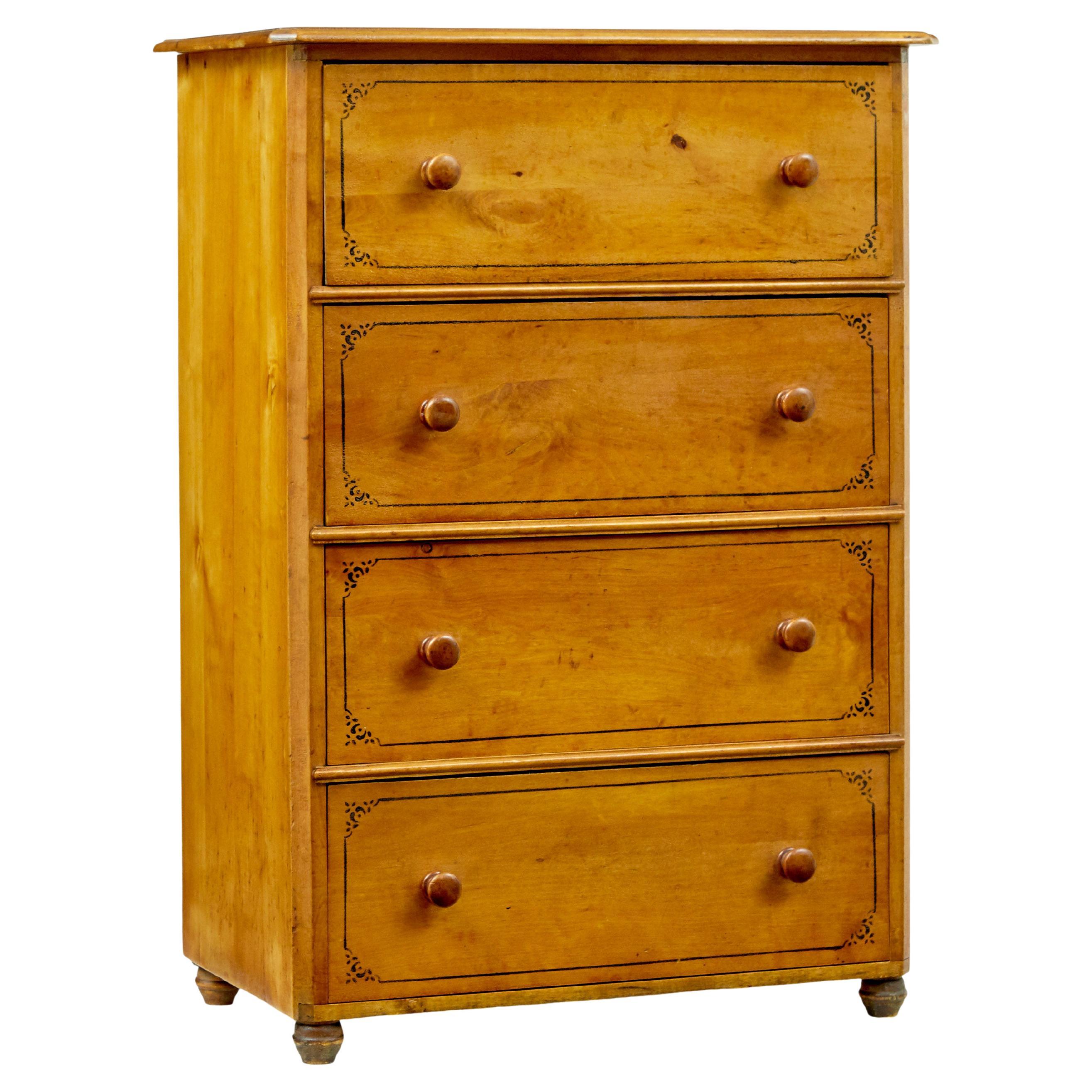 Simulated birch hand painted chest of drawers by Gemla Fabrikers