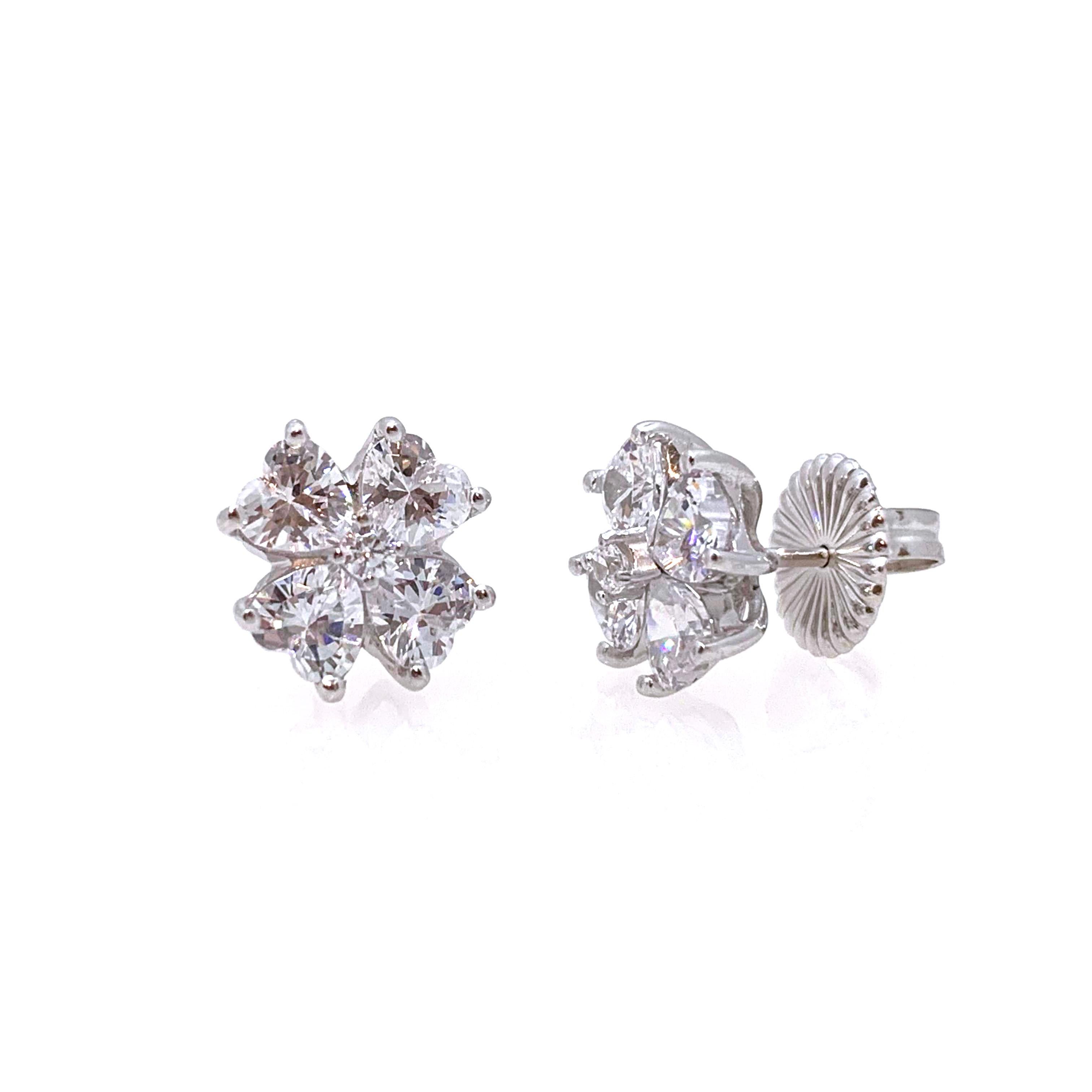 fake diamond flower earrings