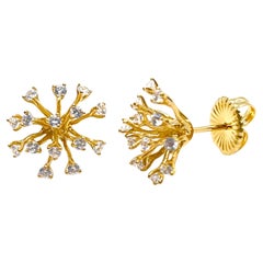 Pendientes de diamante simulado pequeño Sparkler Stud Vermeil