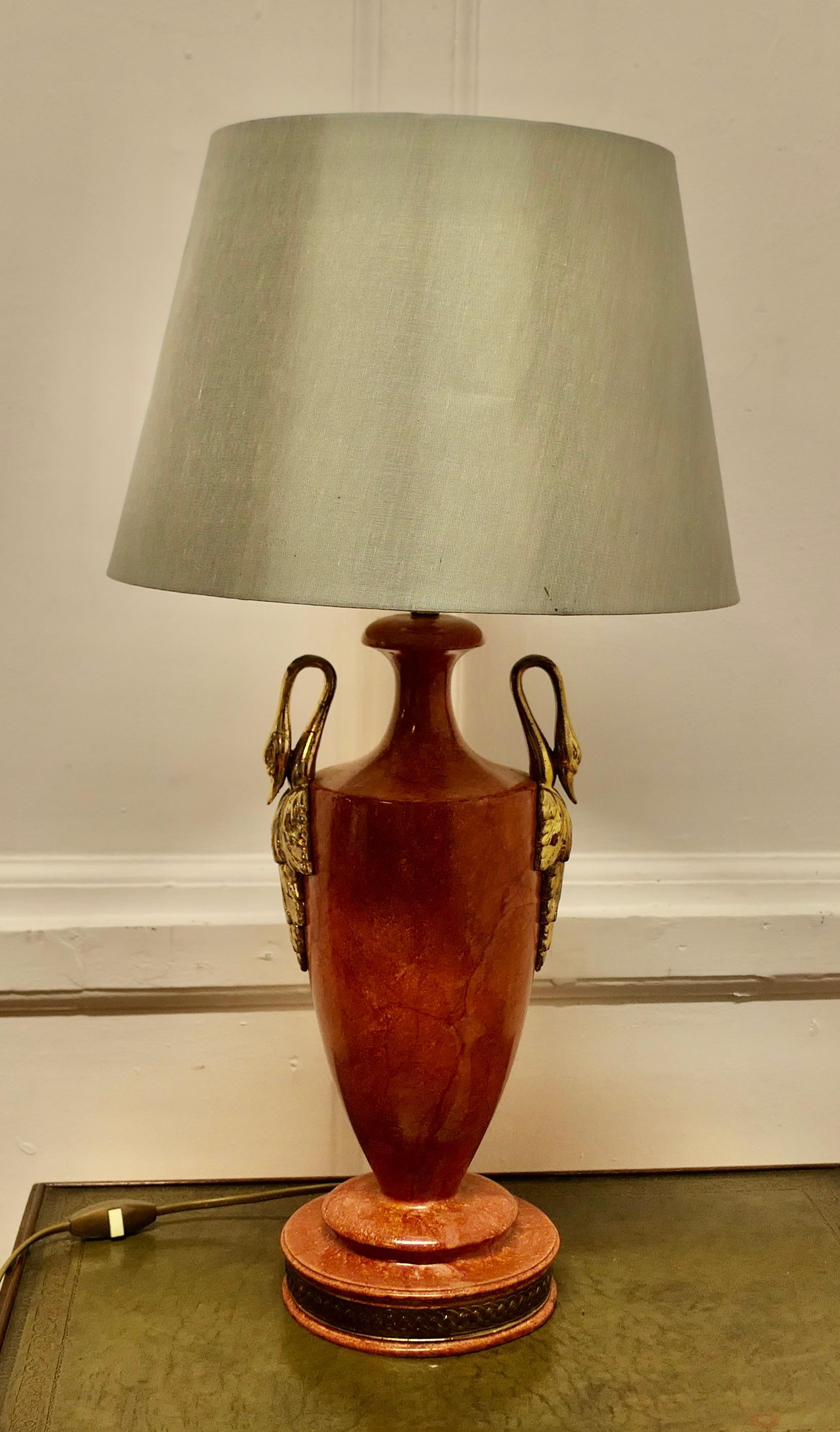Mid-20th Century Simulated Marble, Art Deco Ceramic Table Lamp    For Sale