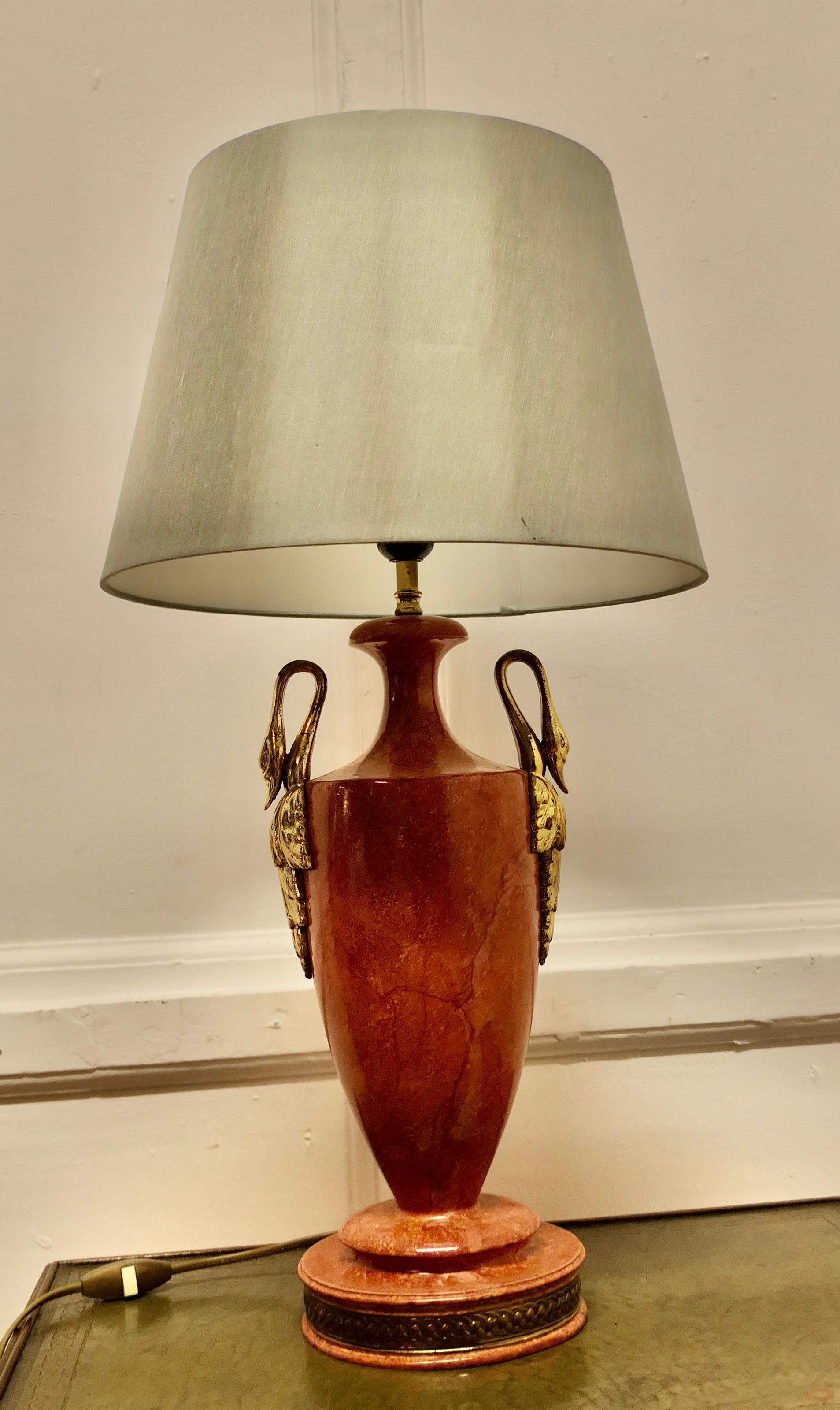 Simulated Marble, Art Deco Ceramic Table Lamp For Sale 1