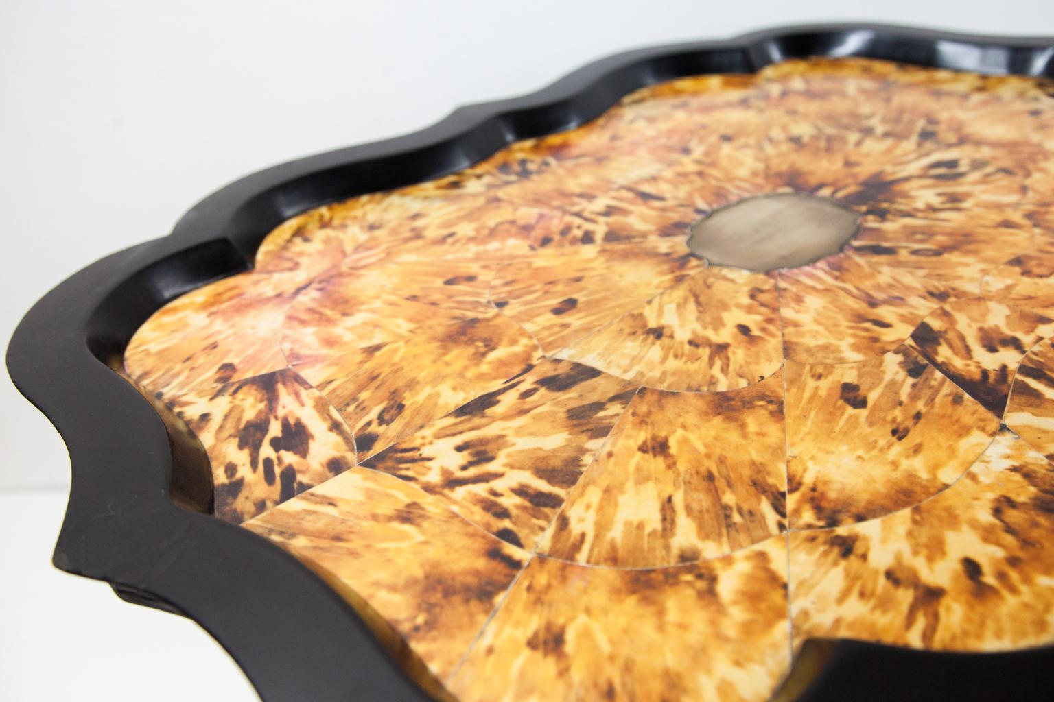 English Simulated Tortoise Shell Table For Sale