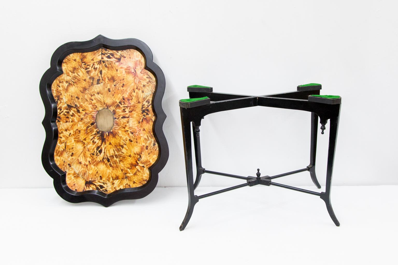 Late 20th Century Simulated Tortoise Shell Table For Sale