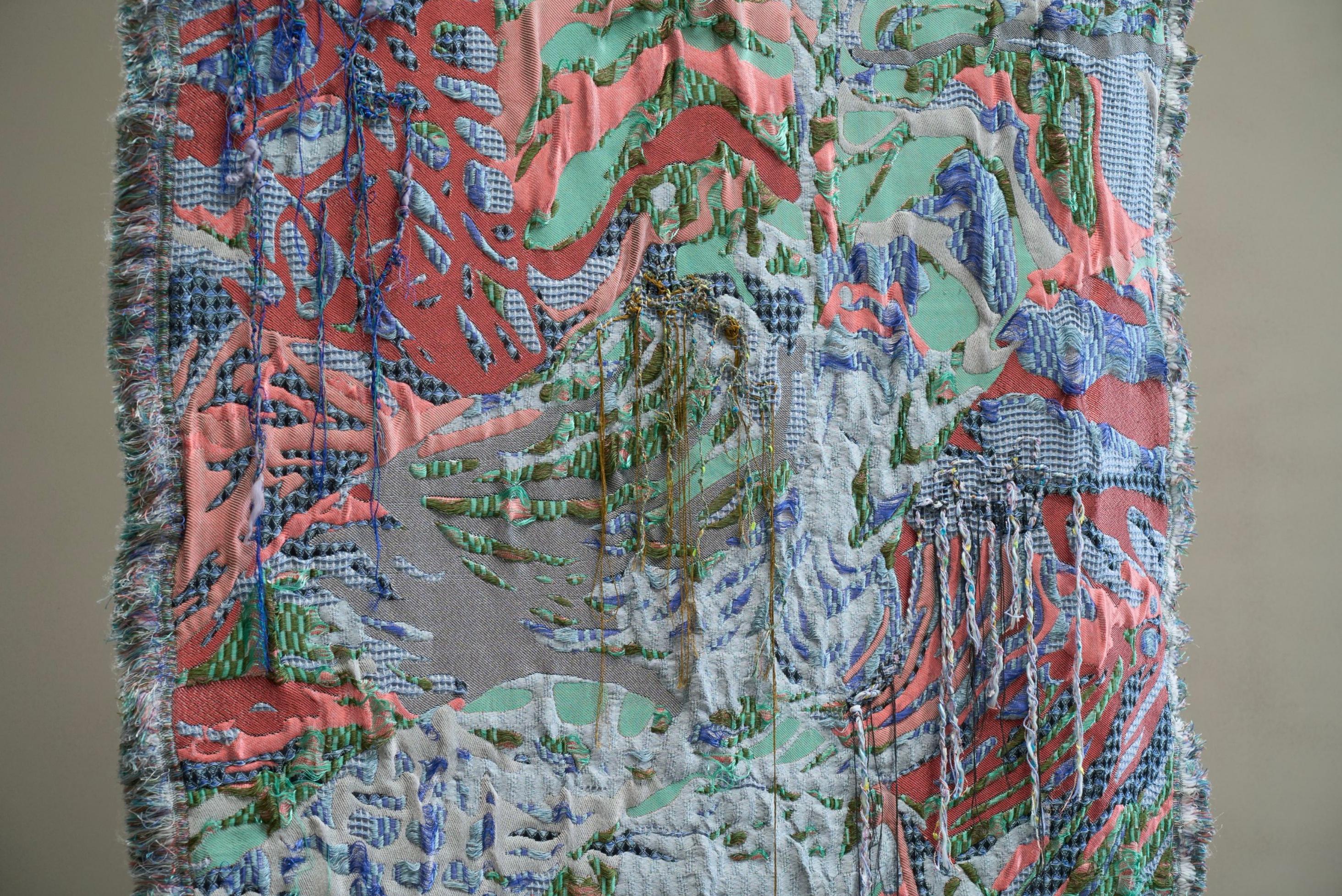 Sina Dyks Wandteppich für zeitgenössische Kunst 'Absorbierter Dschungel' 220 x 175 cm im Angebot 4