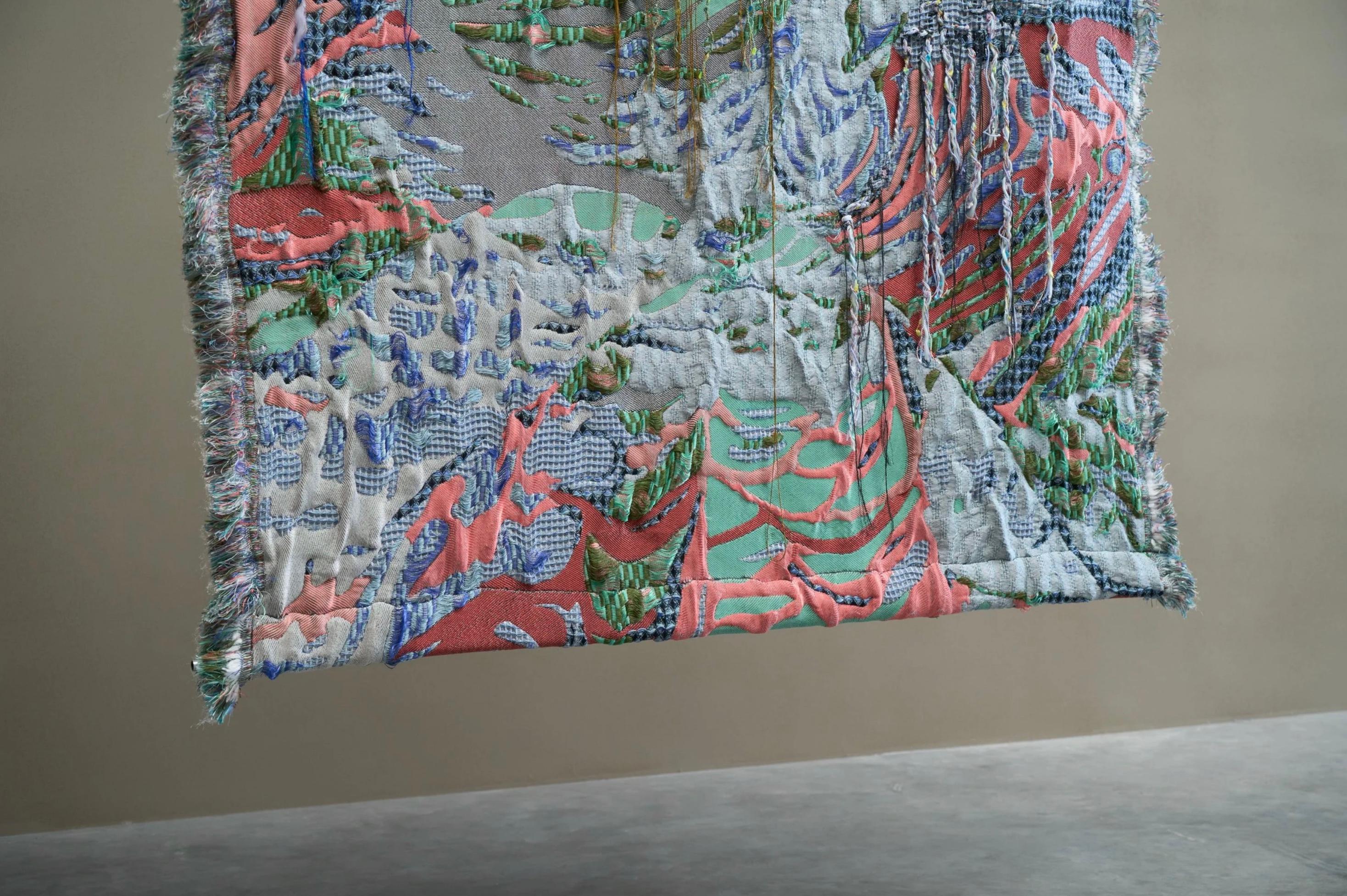 Sina Dyks Wandteppich für zeitgenössische Kunst 'Absorbierter Dschungel' 220 x 175 cm im Angebot 7