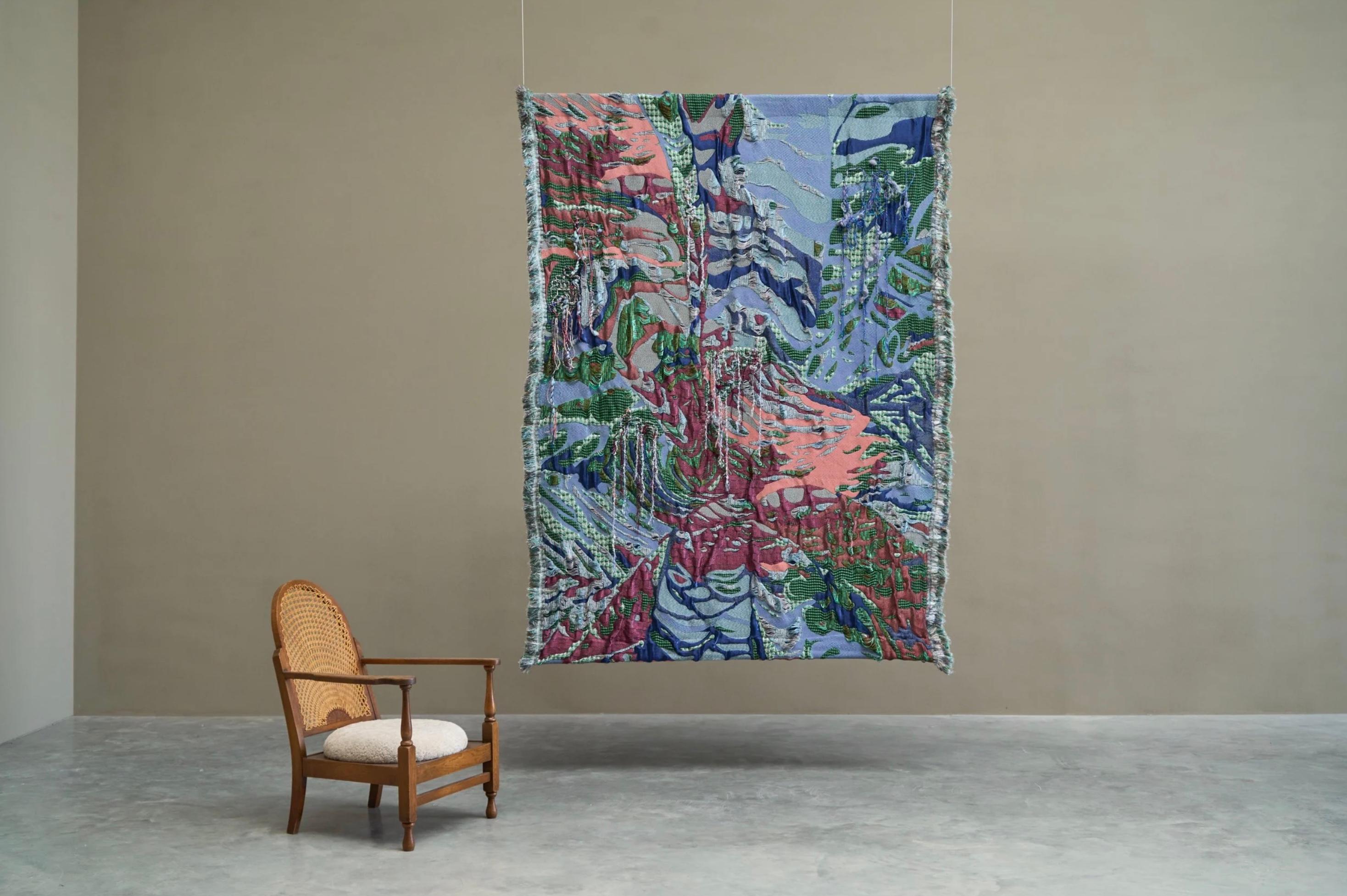 Sina Dyks Wandteppich für zeitgenössische Kunst 'Absorbierter Dschungel' 220 x 175 cm

Sina Dyks Wandteppich für zeitgenössische Kunst 
Absorbierter Dschungel 
220 x 175 cm

Die etablierte niederländische Textilkünstlerin Sina Dyks (Niederlande,