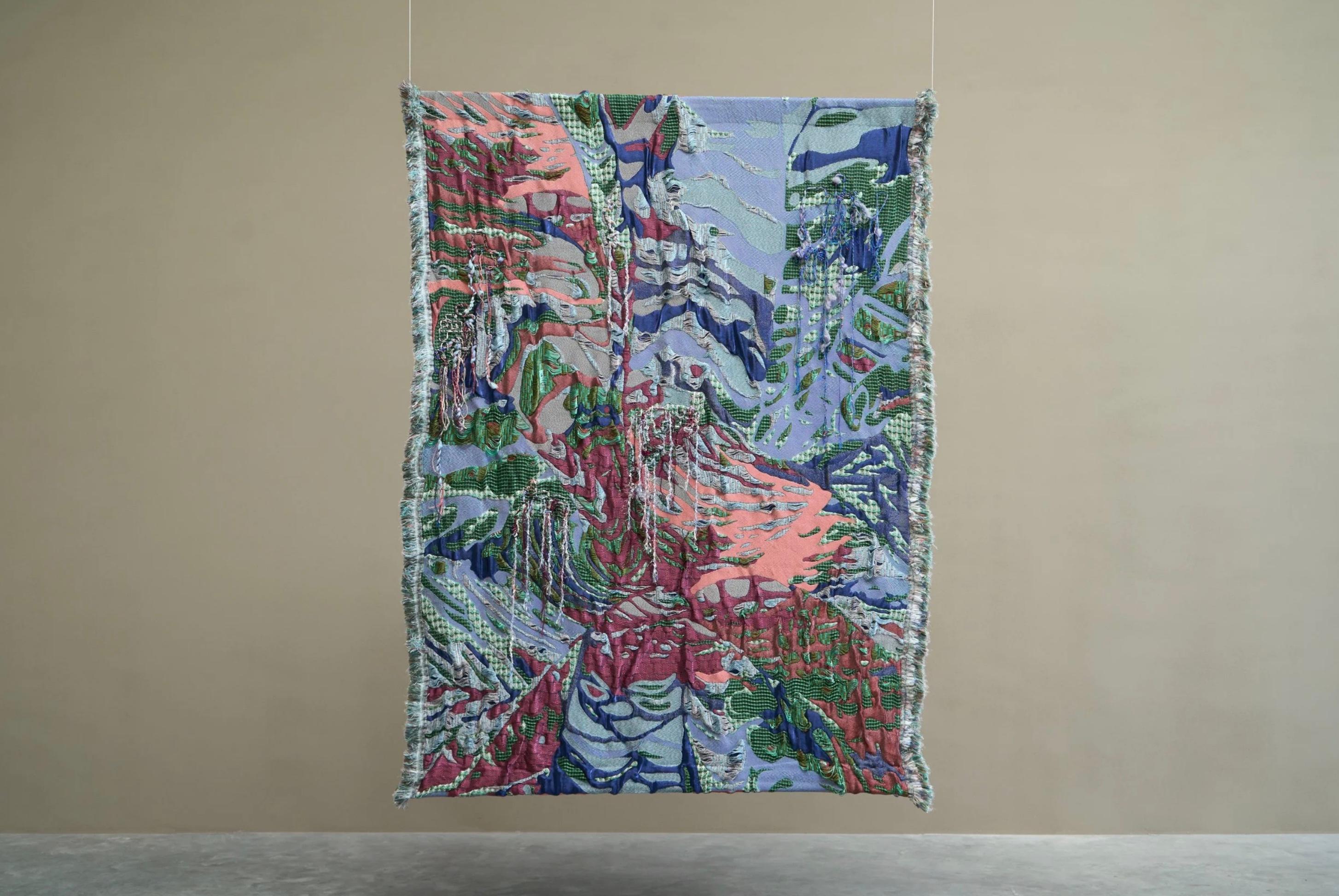 Sina Dyks Wandteppich für zeitgenössische Kunst 'Absorbierter Dschungel' 220 x 175 cm (Niederländisch) im Angebot