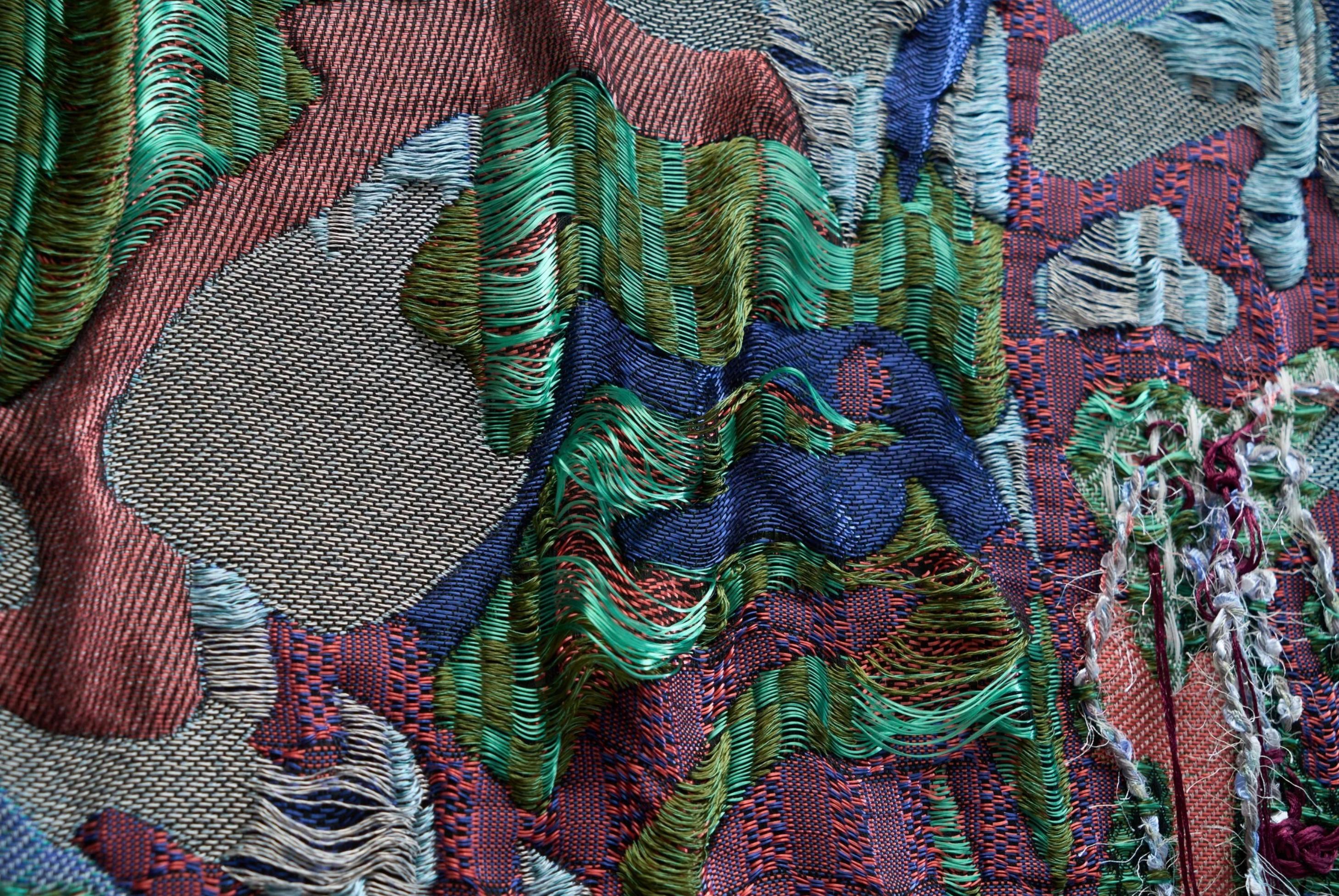 Sina Dyks Wandteppich für zeitgenössische Kunst 'Absorbierter Dschungel' 220 x 175 cm im Zustand „Gut“ im Angebot in Meer, VAN