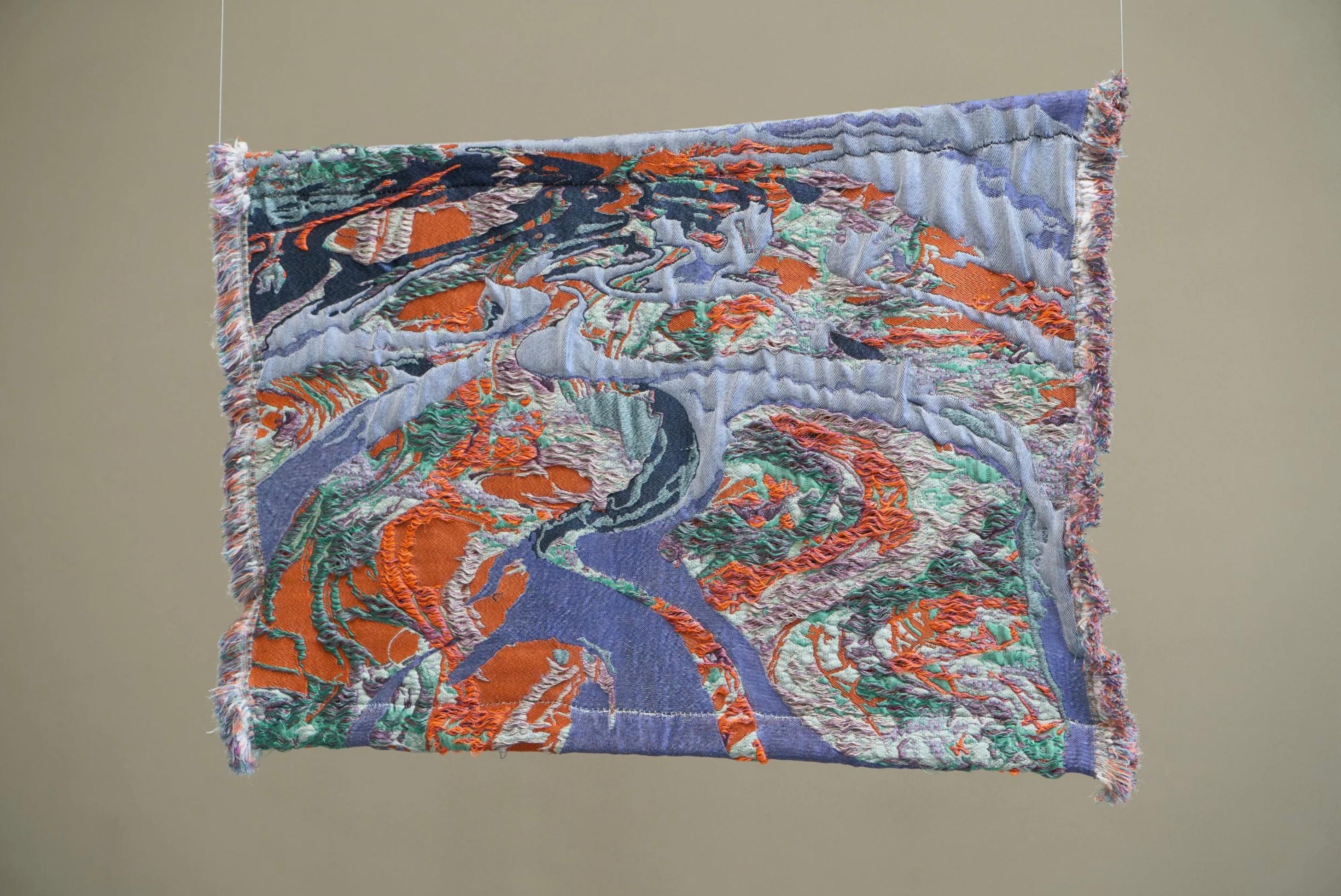 Sina Dyks Wandteppich 'Dwindled Scenery' 175 x 120 cm, zeitgenössische Kunst im Angebot 3