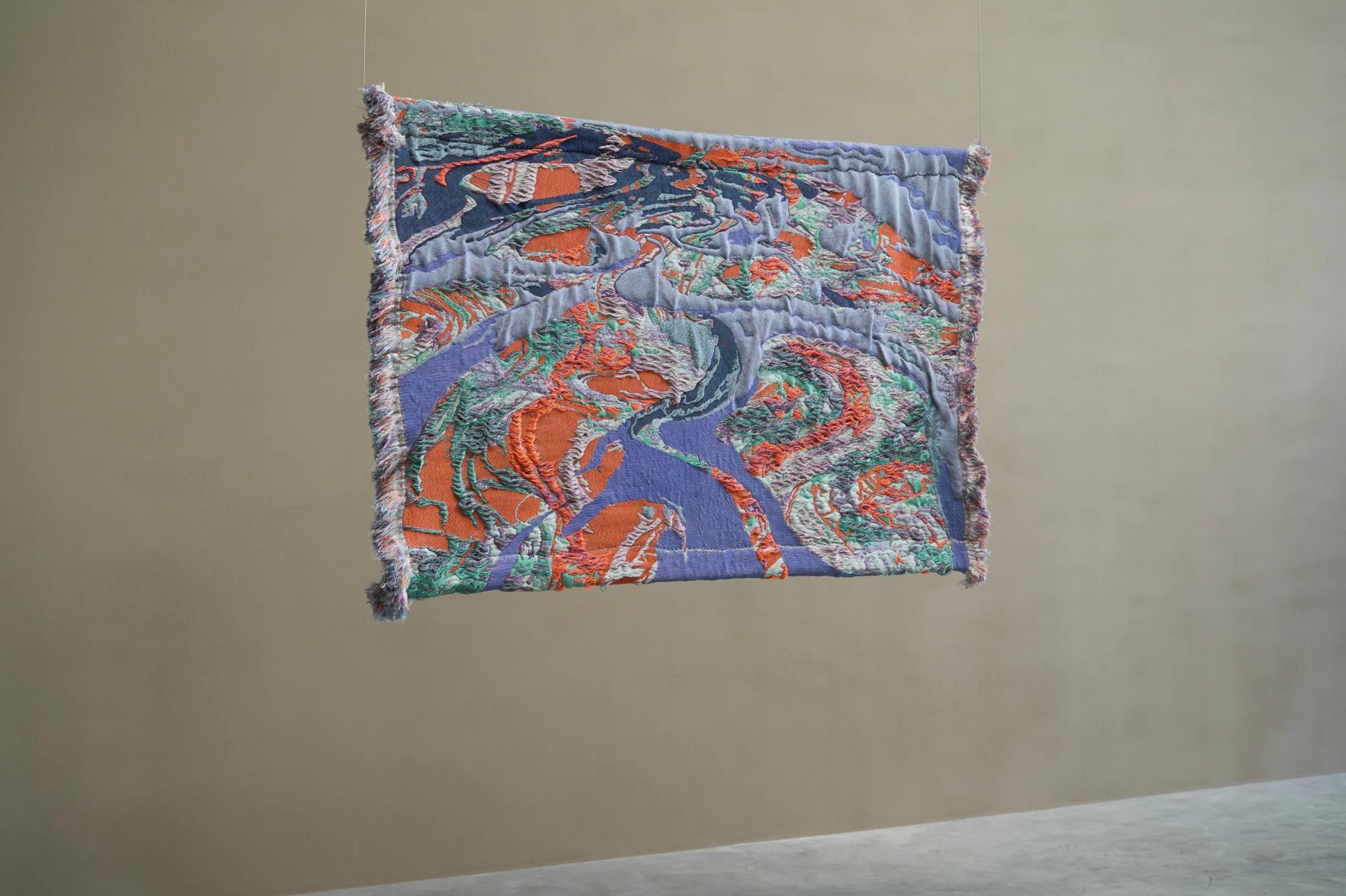 Sina Dyks Wandteppich 'Dwindled Scenery' 175 x 120 cm, zeitgenössische Kunst im Angebot 5