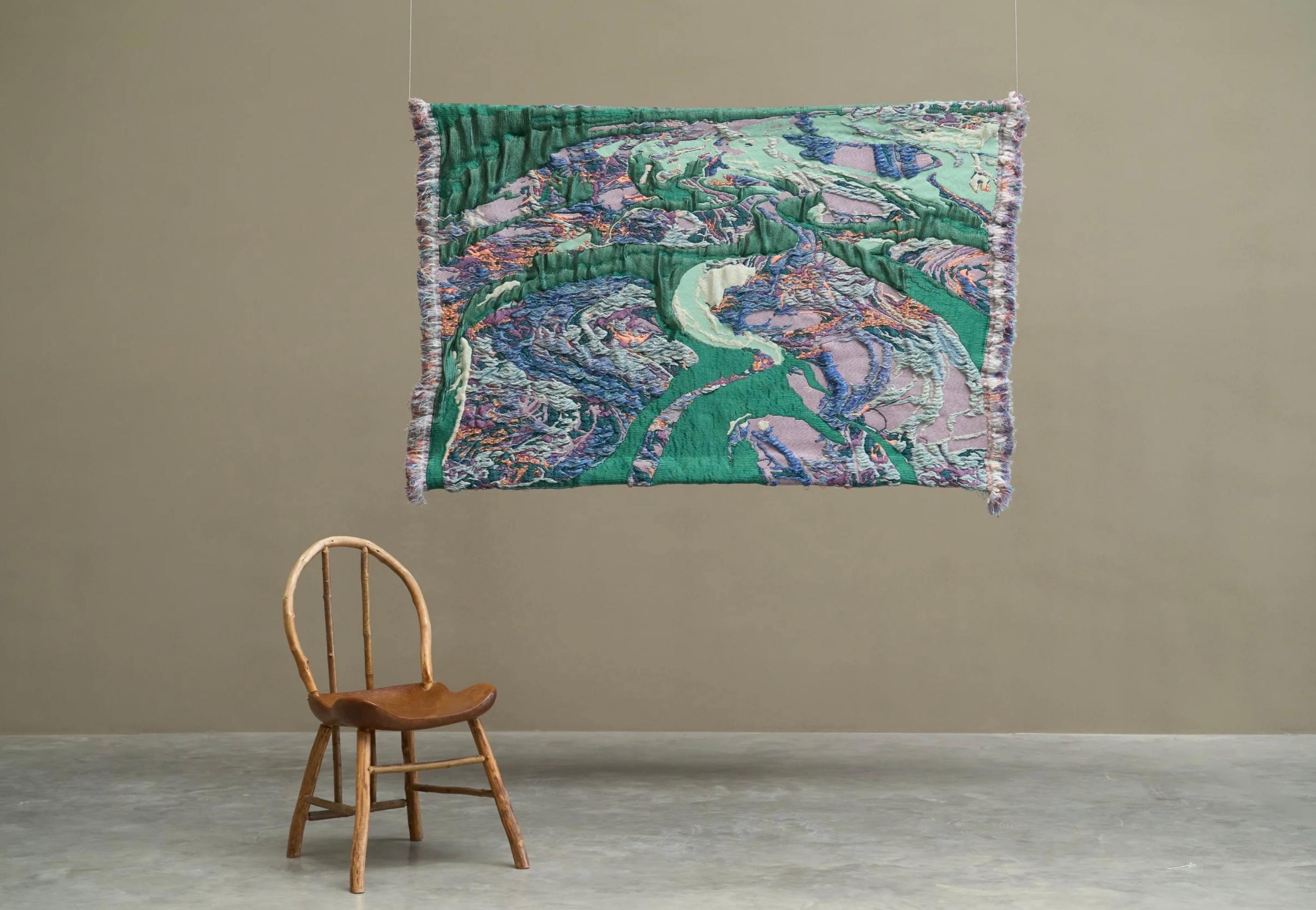 Sina Dyks Wandteppich 'Dwindled Scenery' 175 x 120 cm, zeitgenössische Kunst (Moderne) im Angebot