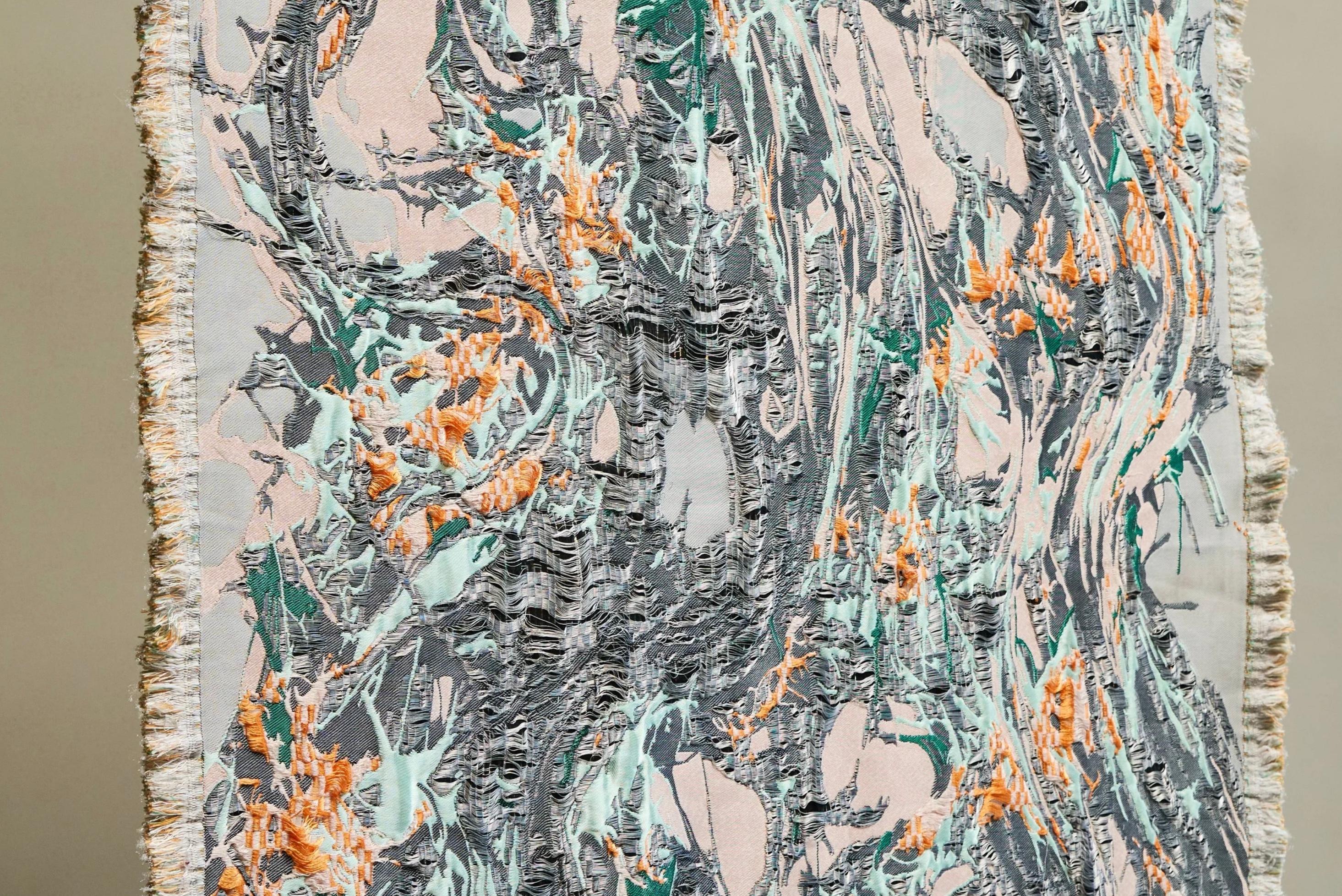 Sina Dyks Wandteppich für zeitgenössische Kunst 'Fließende Neuronen' 175 x 265 cm im Angebot 2