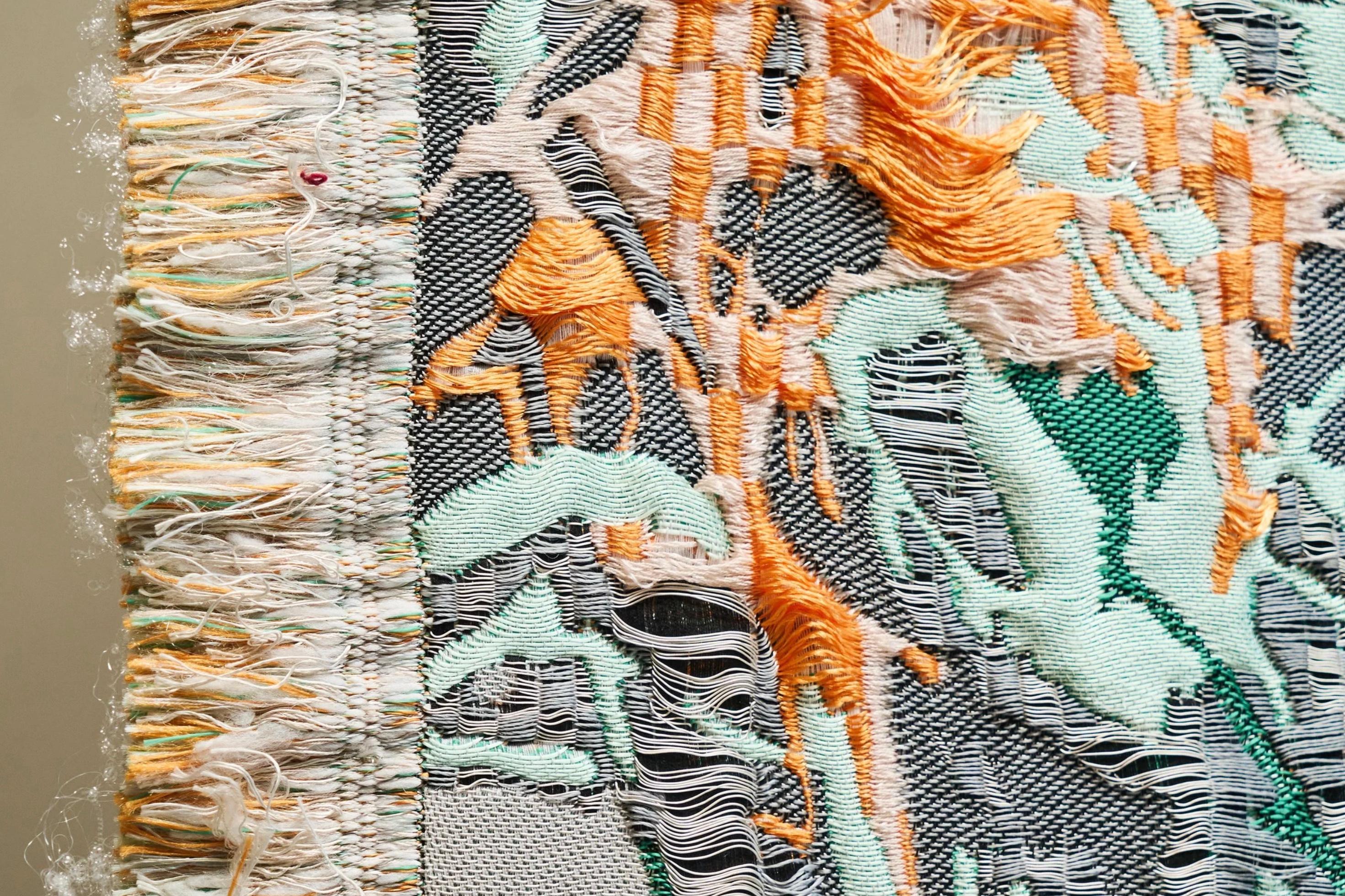 Sina Dyks Wandteppich für zeitgenössische Kunst 'Fließende Neuronen' 175 x 265 cm (Garn) im Angebot