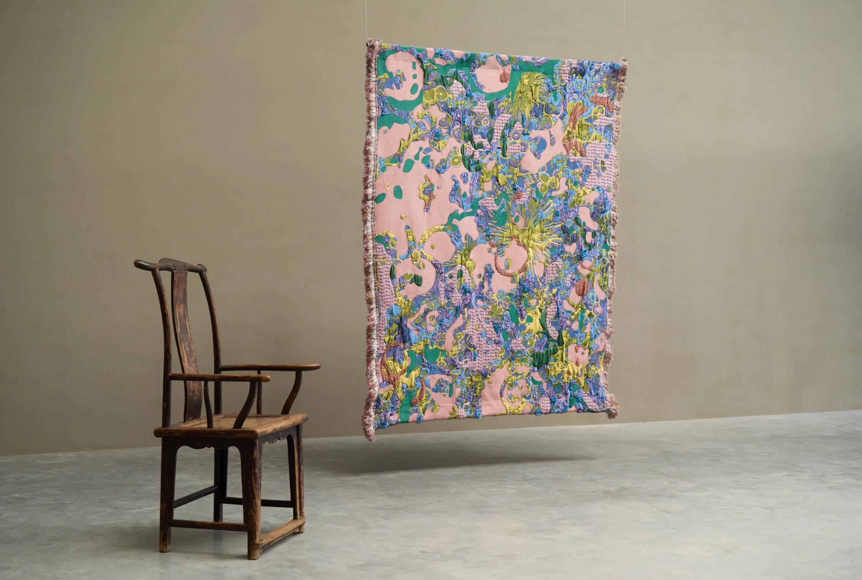 Sina Dyks Wandteppich 'Sumptuous Field' 220 x 175 cm, zeitgenössische Kunst im Angebot 4