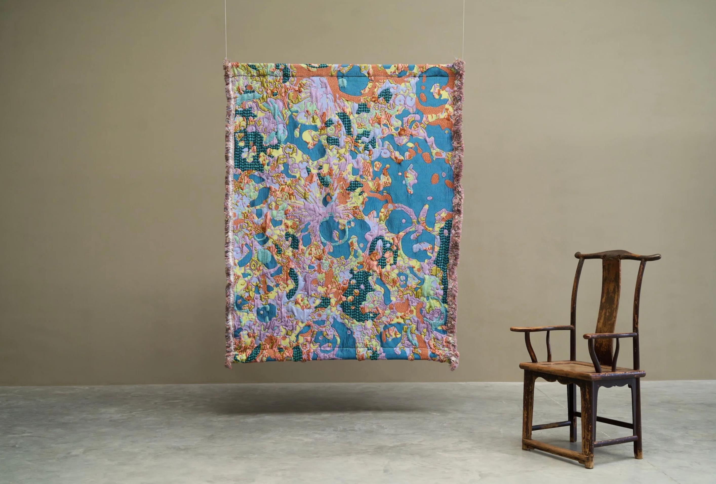 Sina Dyks Wandteppich 'Sumptuous Field' 220 x 175 cm, zeitgenössische Kunst im Angebot 6