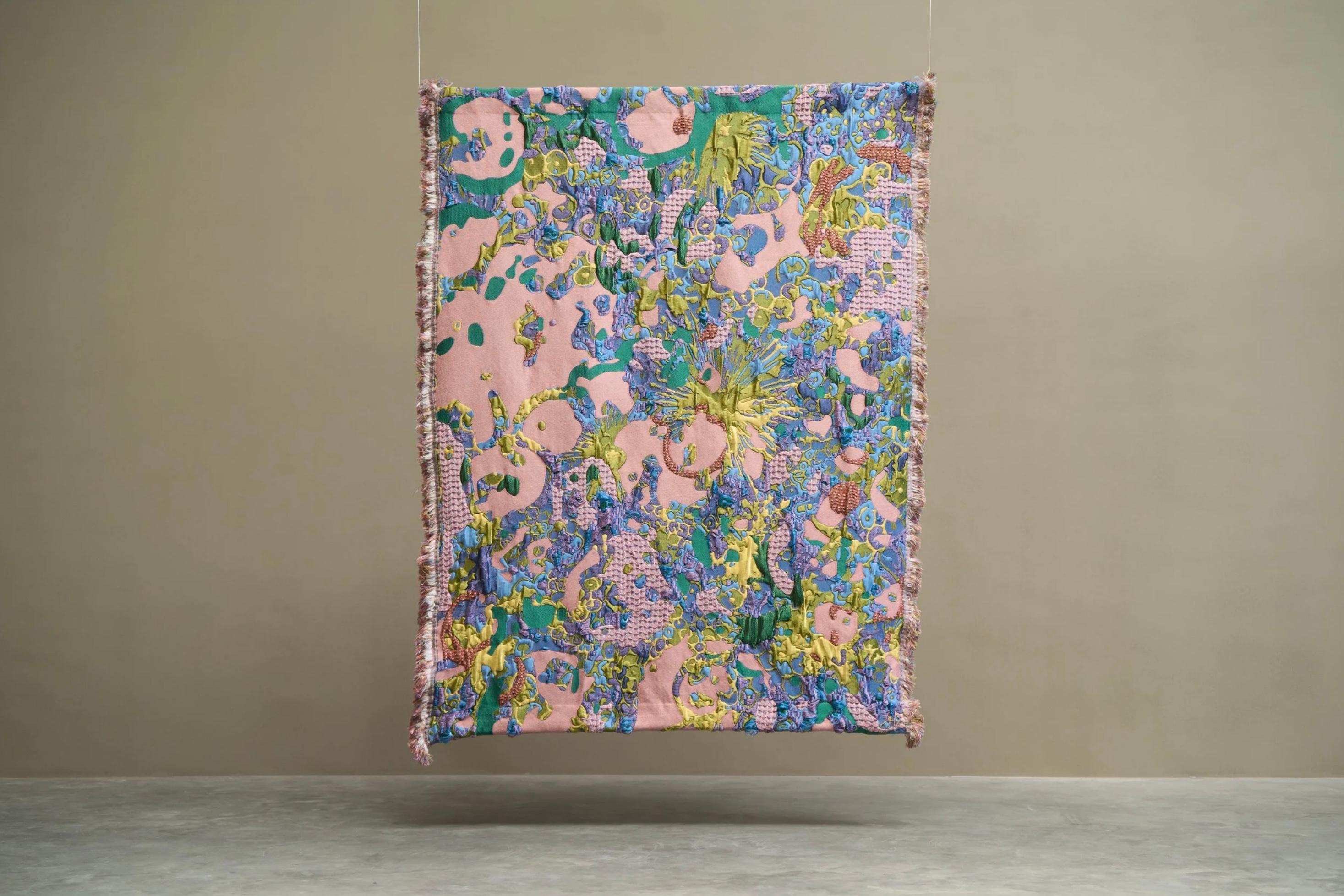 Sina Dyks Wandteppich 'Sumptuous Field' 220 x 175 cm, zeitgenössische Kunst (Niederländisch) im Angebot