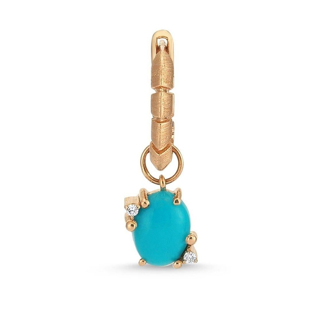 The Treasures of The Sea Collection is inspired by the water element which represents the treasures and natural stones hidden in the depths of the sea.

Sinach Earrings in Rose Gold with Turquoise and White Diamond by Selda Jewellery

Additional