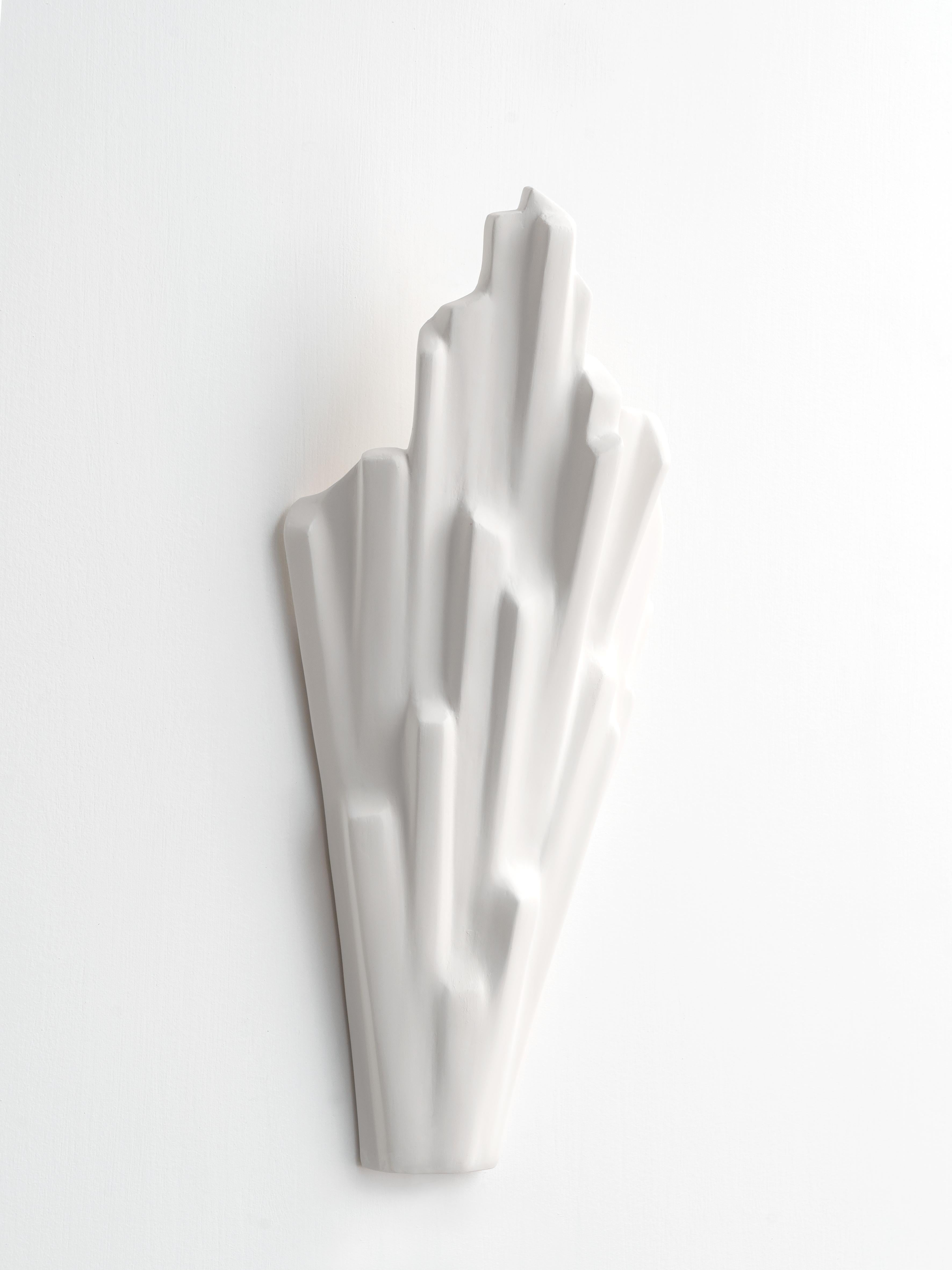 Organic Modern Sinan Contemporary Wall Sconce in White Plaster, left version, Benediko For Sale