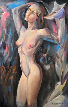 Nu contemporain,  Une femme nue. 