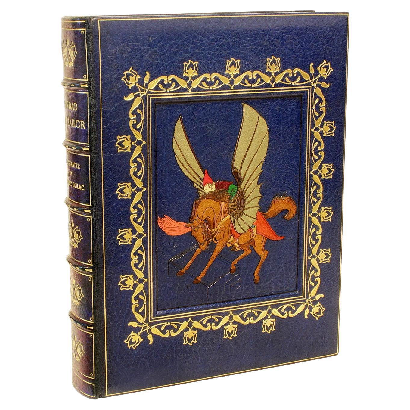Sinbad the Sailor. ILLUSTRATED BY EDMUND DULAC - IN A FINE ONLAY BINDING !