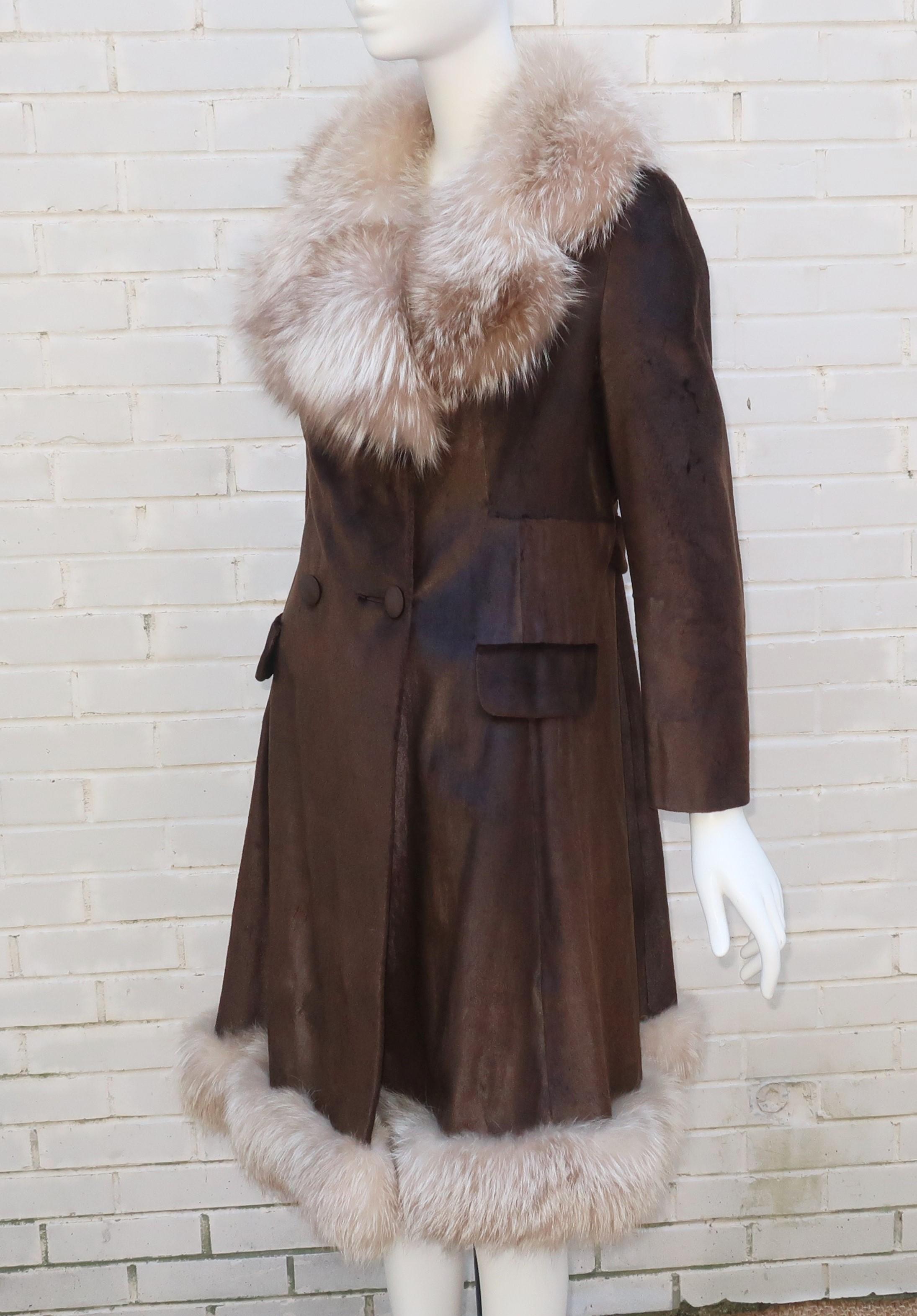 Sincerely Gidding Jenny Mod Brown Fur Coat, 1960’s 3