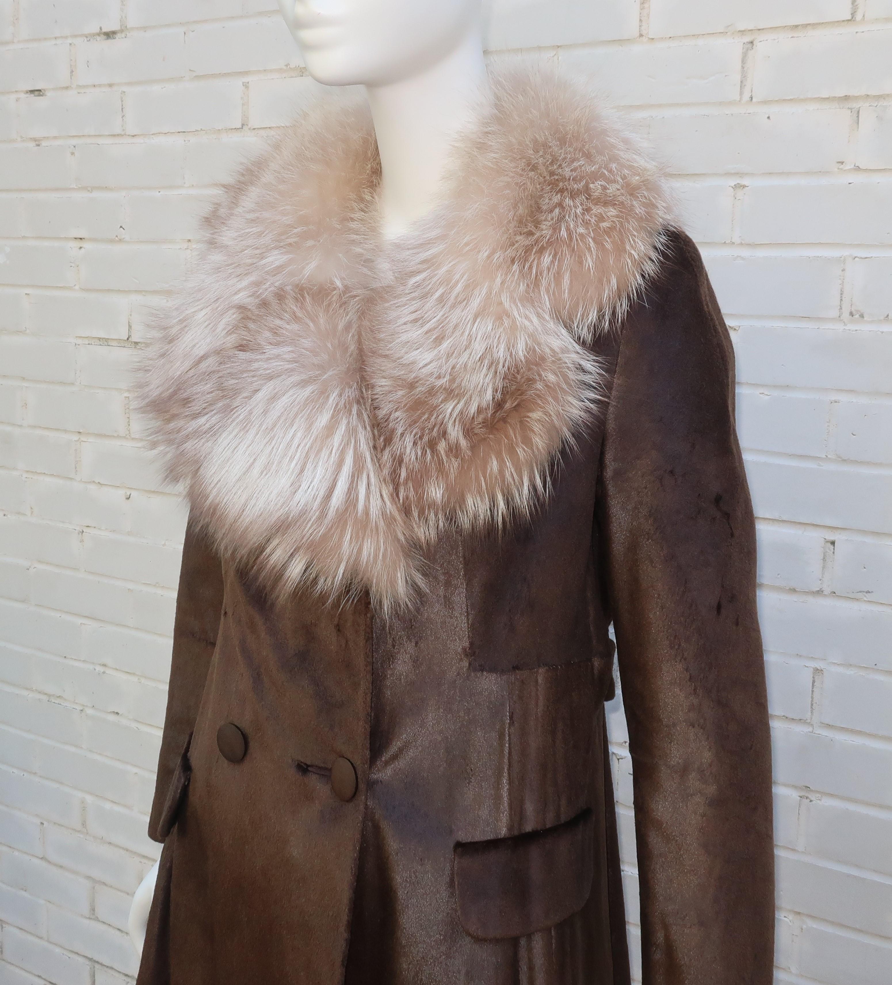 Women's Sincerely Gidding Jenny Mod Brown Fur Coat, 1960’s