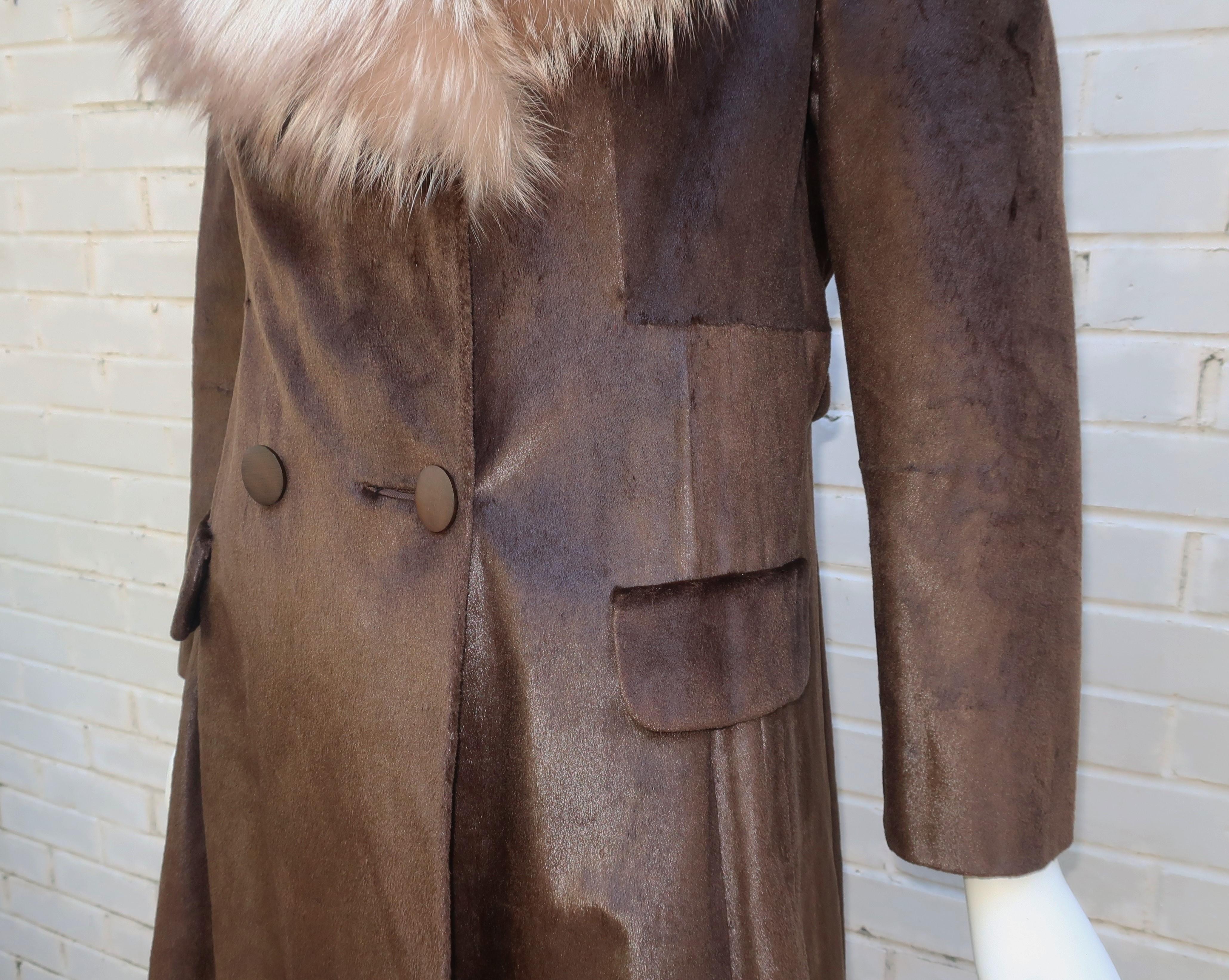 Sincerely Gidding Jenny Mod Brown Fur Coat, 1960’s 1