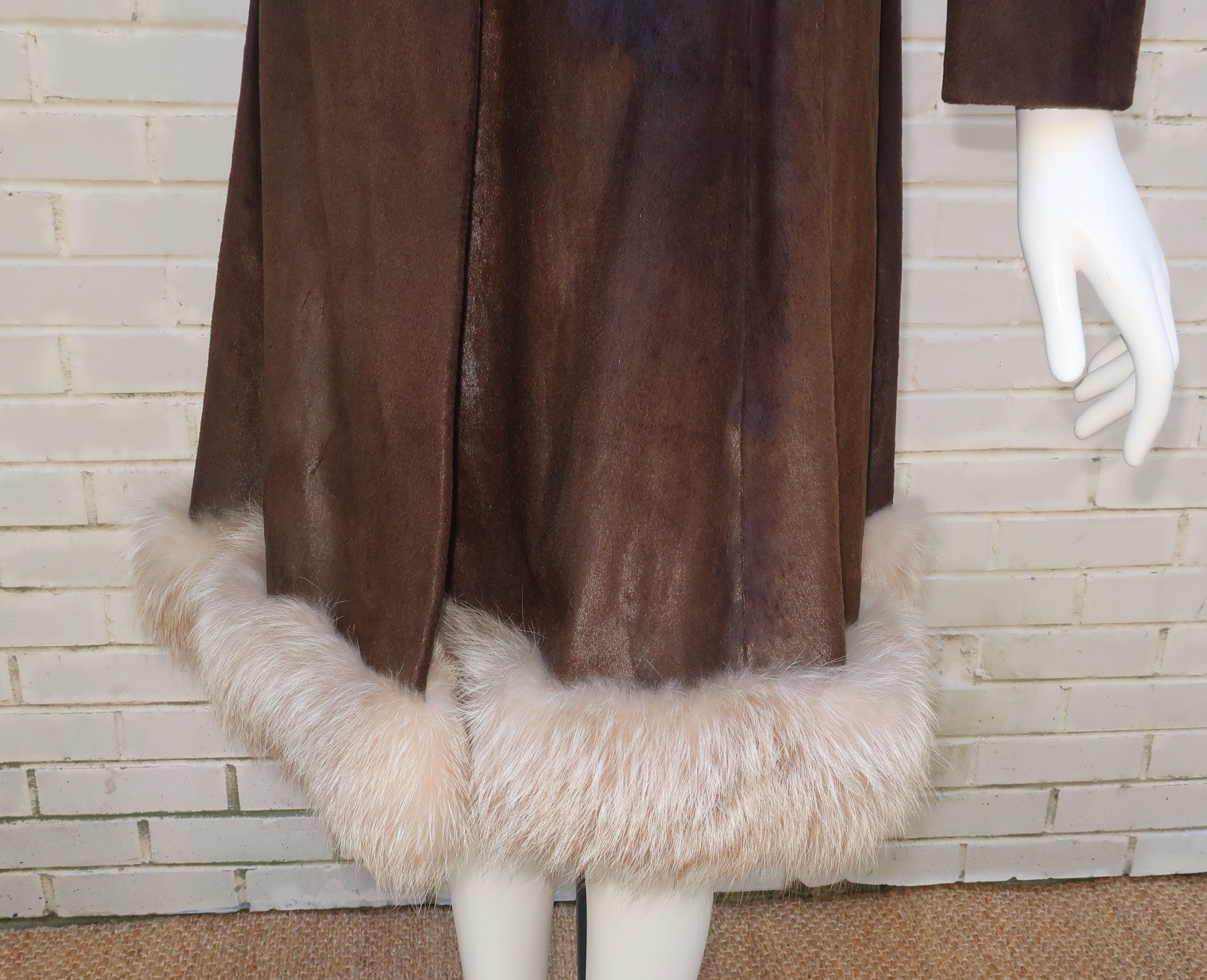Sincerely Gidding Jenny Mod Brown Fur Coat, 1960’s 2