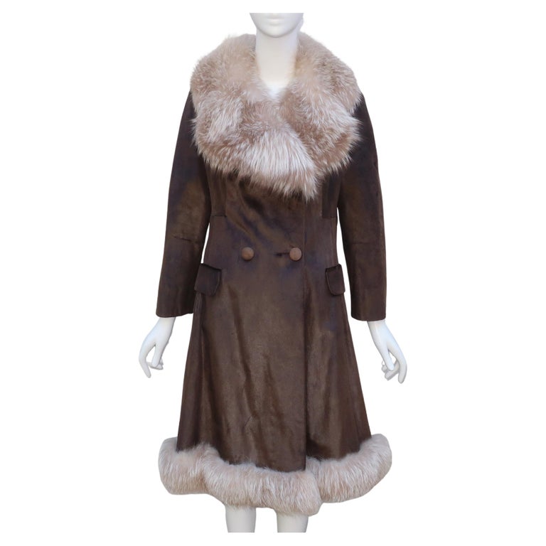 Sincerely Gidding Jenny Mod Brown Fur Coat, 1960’s at 1stDibs