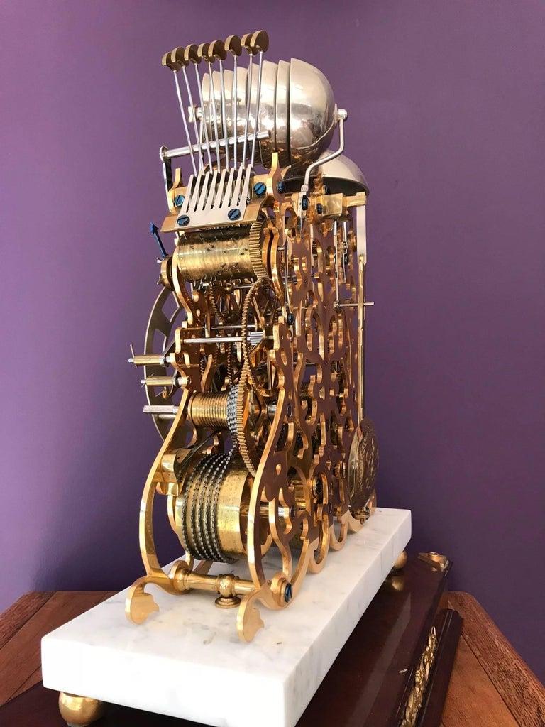 Mid-Century Modern Sinclair Harding Three Train Mantel Clock For Sale