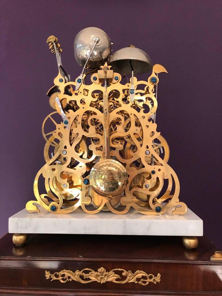 English Sinclair Harding Three Train Mantel Clock For Sale