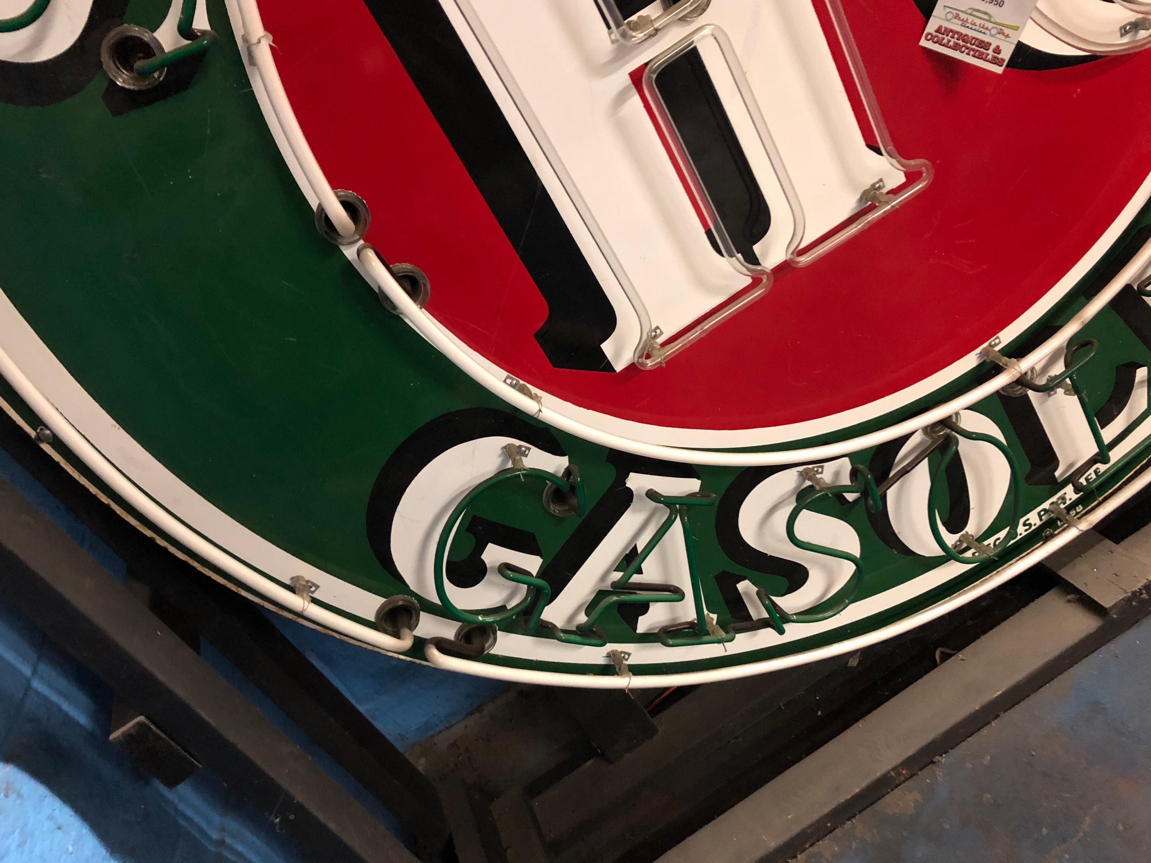 Metal Sinclair HC Gasoline Neon Advertising Sign, 1958 For Sale