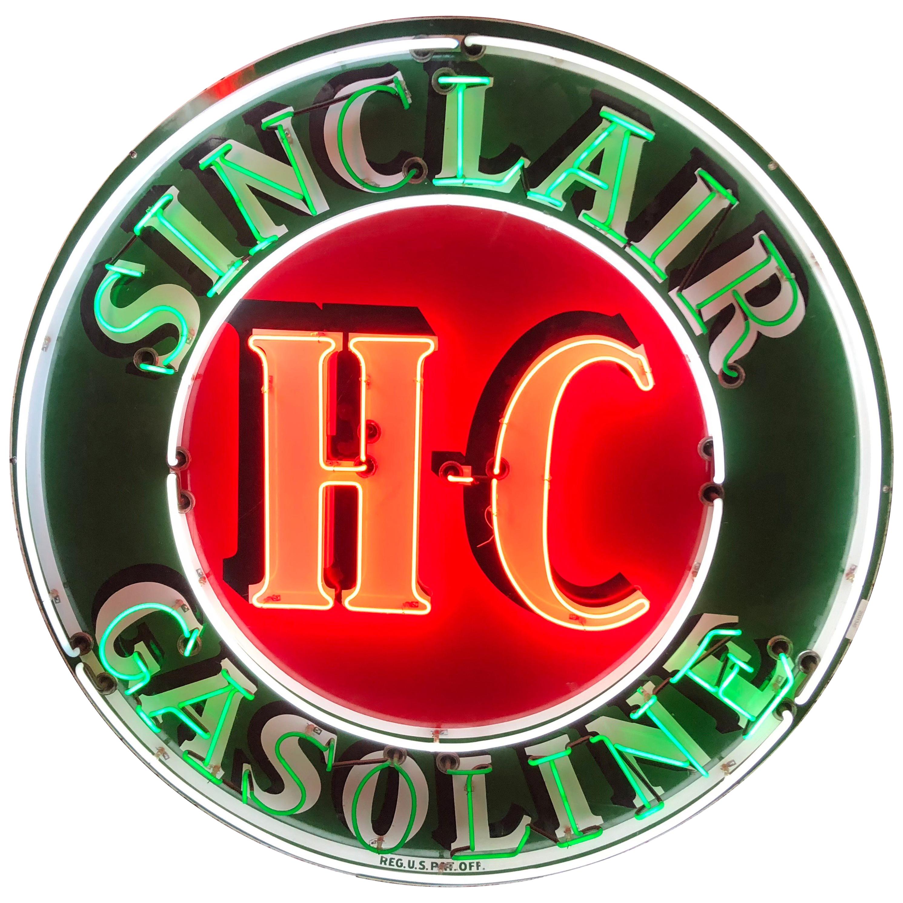 Sinclair HC Gasoline Neon Advertising Sign, 1958 For Sale