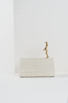 Sinestesia-Serie, Mädchen-Skulptur aus Beton und Messing N2