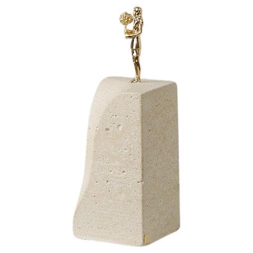 Sinestesia Series, Concrete and Brass Girl Sculpture N3 For Sale