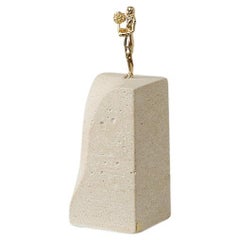 Sinestesia Series, Concrete and Brass Girl Sculpture N3