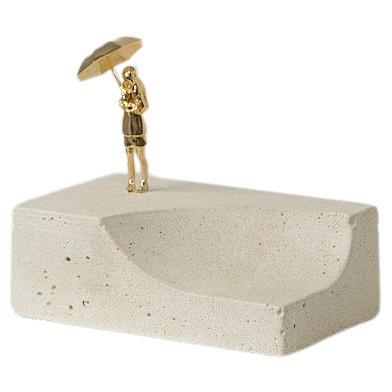 Sinestesia Series, Concrete and Brass Girl Sculpture N4 For Sale