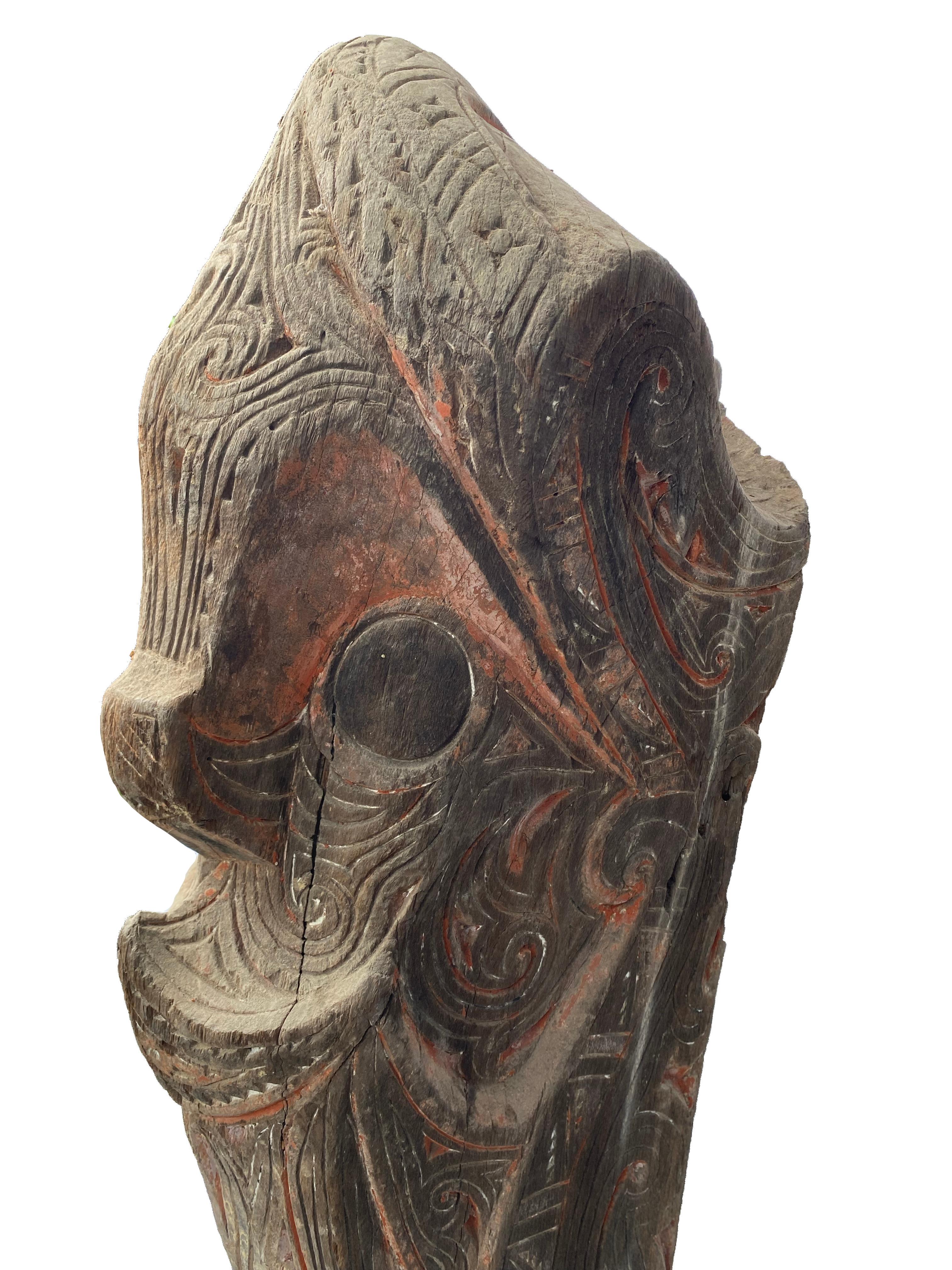Indonésien Sculpture de gardien de Singa de la tribu Batak de Sumatra, début du 20e siècle en vente