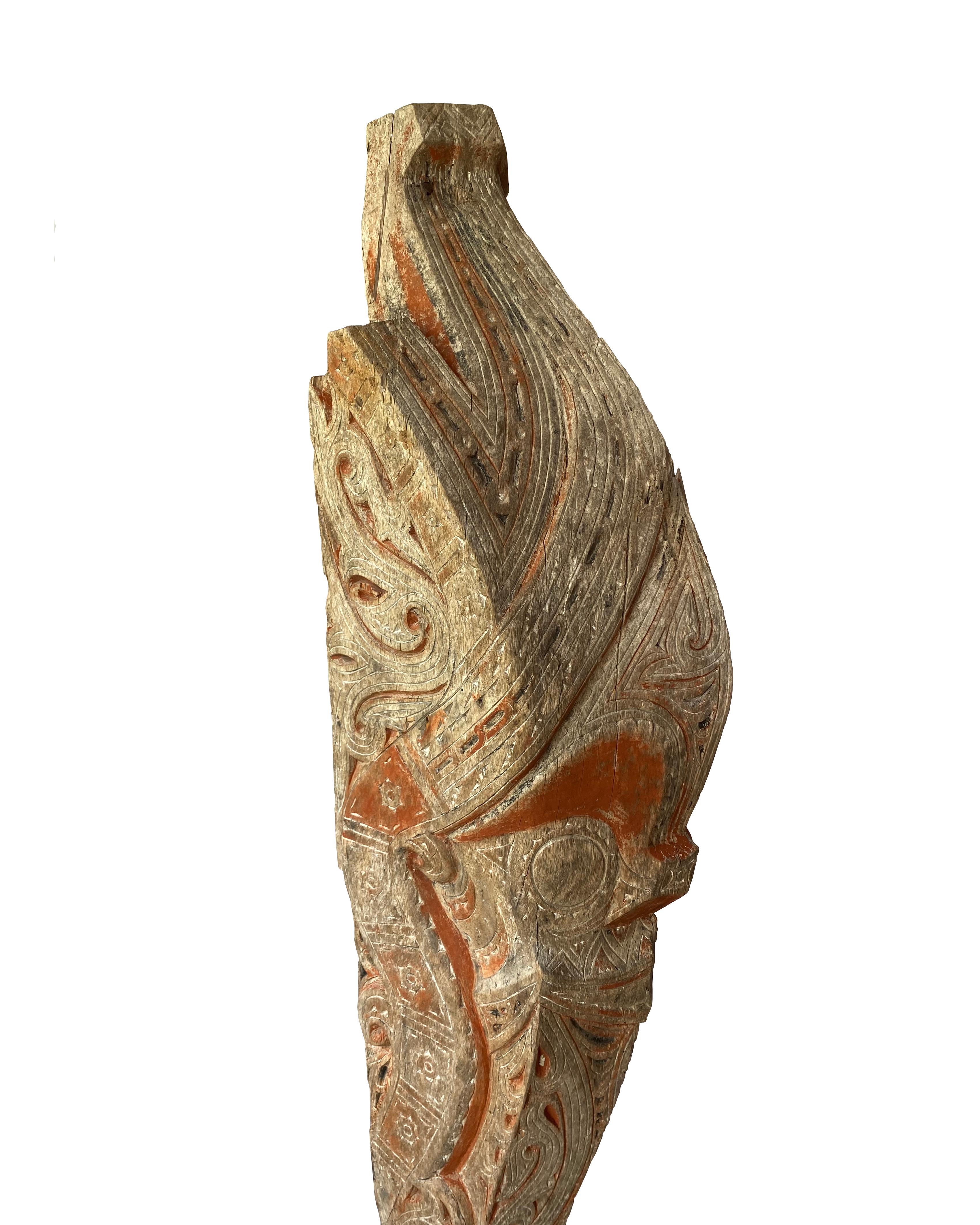 Hand-Carved Singa Guardian Sculpture from the Batak Tribe of Sumatra, Early 20th Century