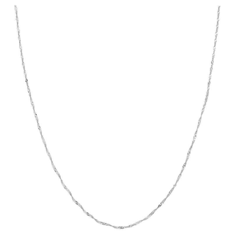Chaîne collier Singapour, chaîne collier torsadé, chaîne en or 14 carats et or blanc 1,4 mm
