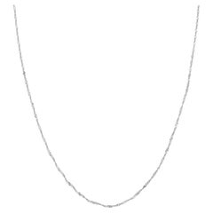 Chaîne collier Singapour, chaîne collier torsadé, chaîne en or 14 carats et or blanc 1,4 mm