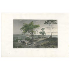 Singapore Colonial Landscape Scene, French Exploration Lithograph, 1845