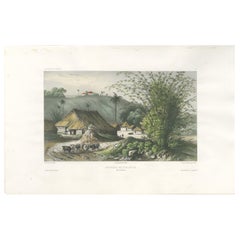 Singapore Environs View, French Exploration Lithograph, La Bonite Voyage, 1845